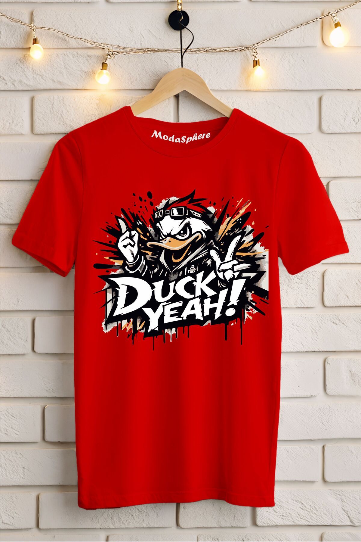 ModaSphere DUCK YEAH! Baskılı Unisex Oversize Tişört