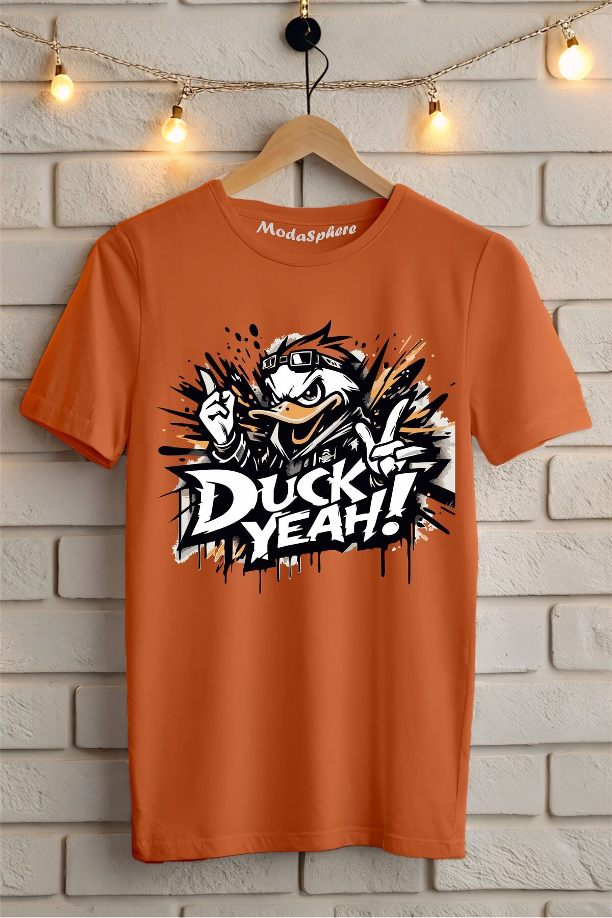 ModaSphere DUCK YEAH! Baskılı Unisex Oversize Tişört