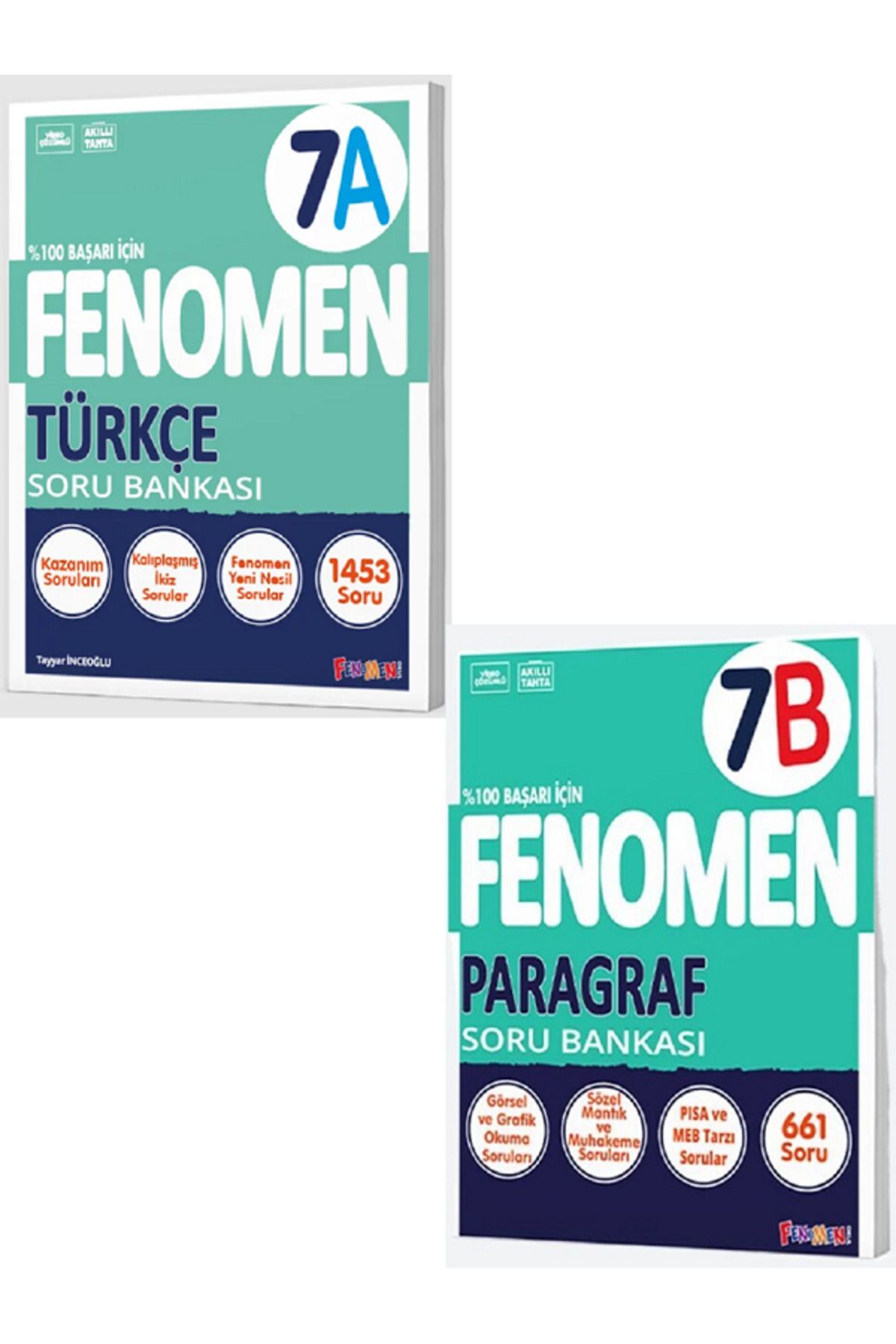 Evrensel İletişim Yayınları 7.Sınıf Fenomen 7A Türkçe Soru Bankası + 7.Sınıf Fenomen 7B Paragraf Soru Bankası / 2 KİTAP