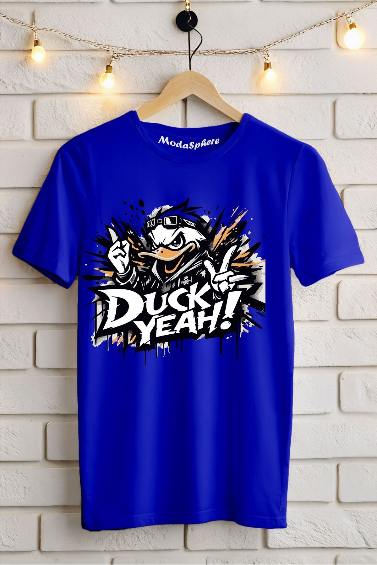 ModaSphere DUCK YEAH! Baskılı Unisex Oversize Tişört