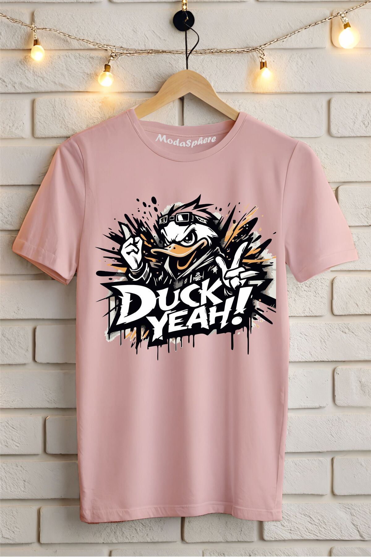 ModaSphere DUCK YEAH! Baskılı Unisex Oversize Tişört
