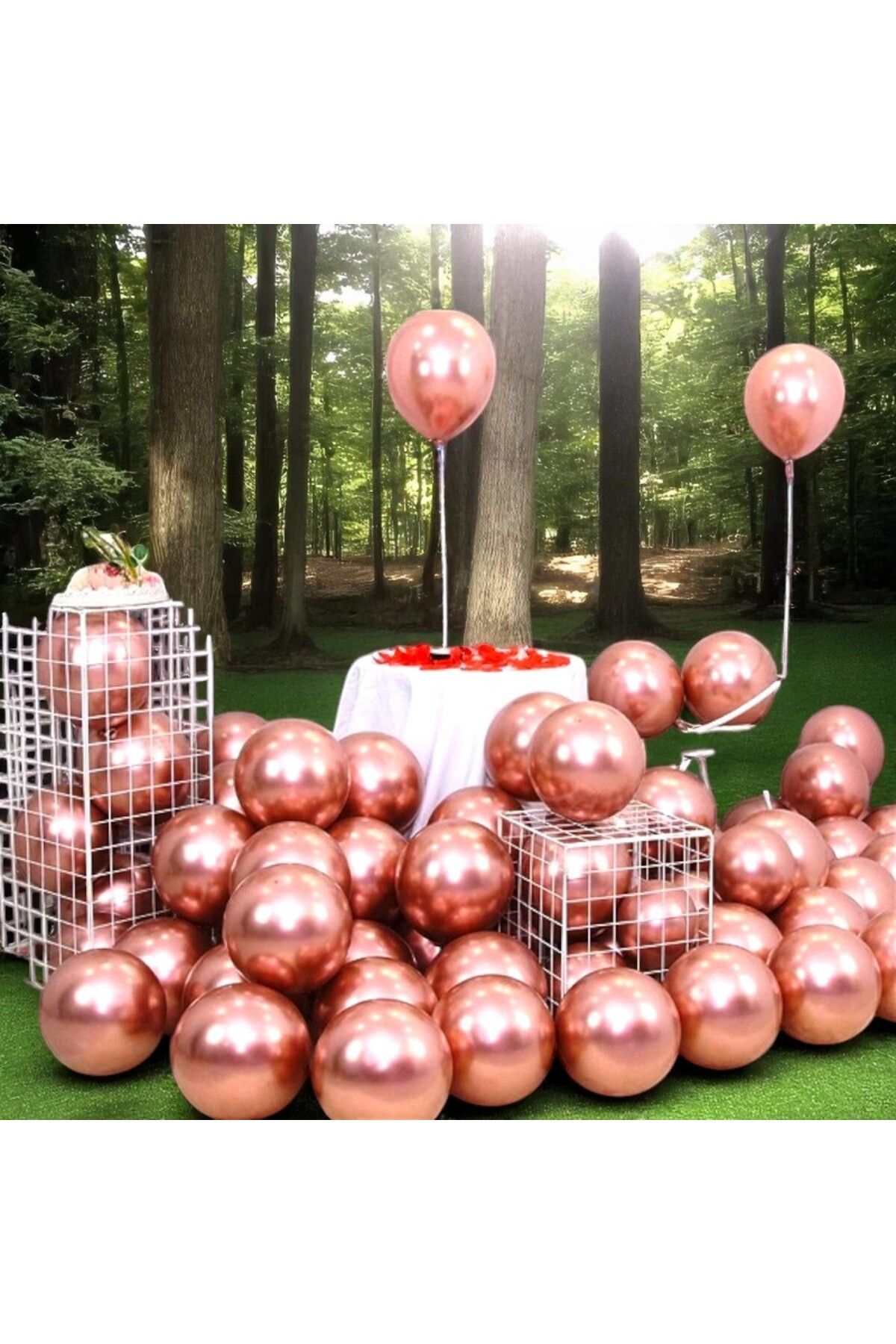 Kuzey 25 ADET ROSE GOLD KROM BALON PARLAK METALİK KROM ROSE GOLD BALON HELYUM GAZINA UÇAN BALONA UYGUNDUR