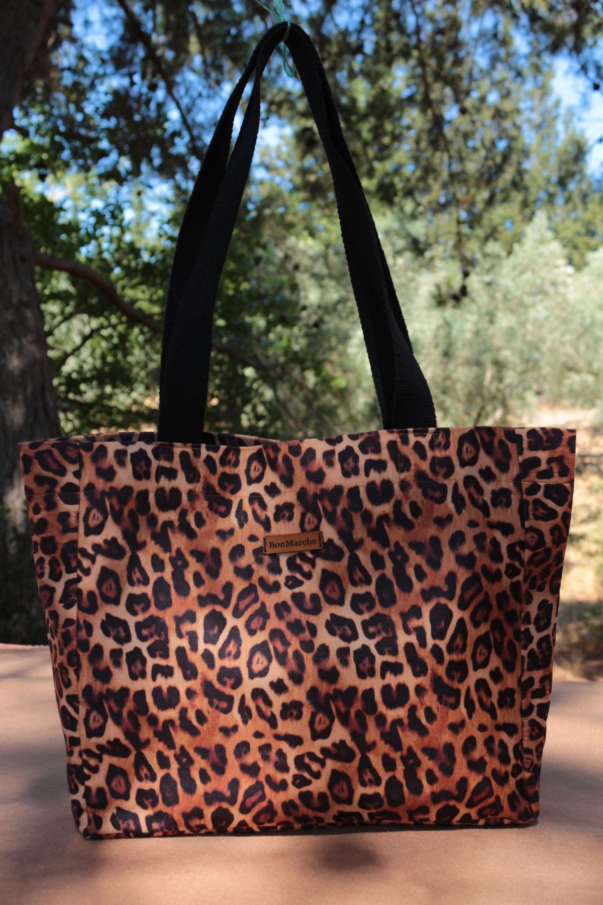 Butik Leopar Kumaş Astarlı Kol Çantası
