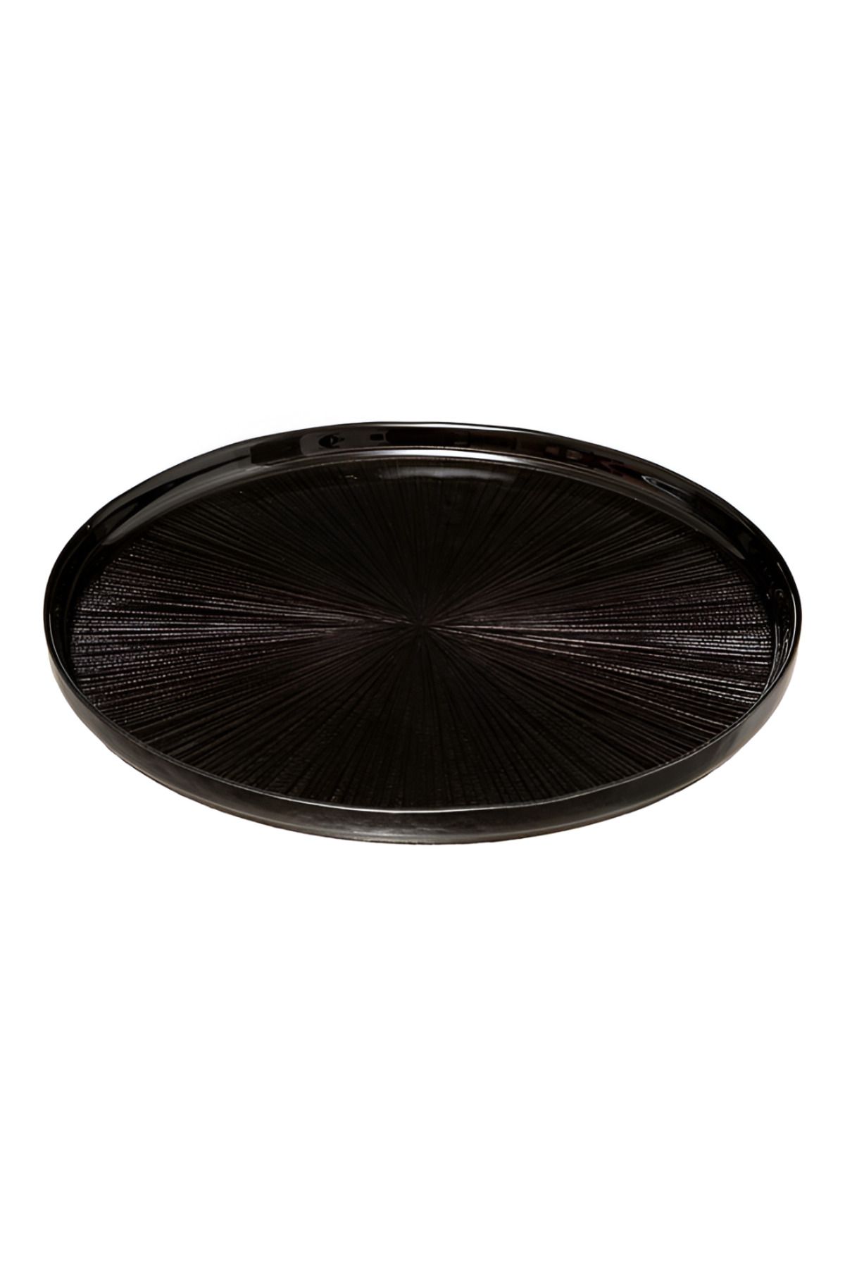 Secret de Gourmet-Elegant Round Shaped Glass Astra Dinner Plate Black 28cm 1