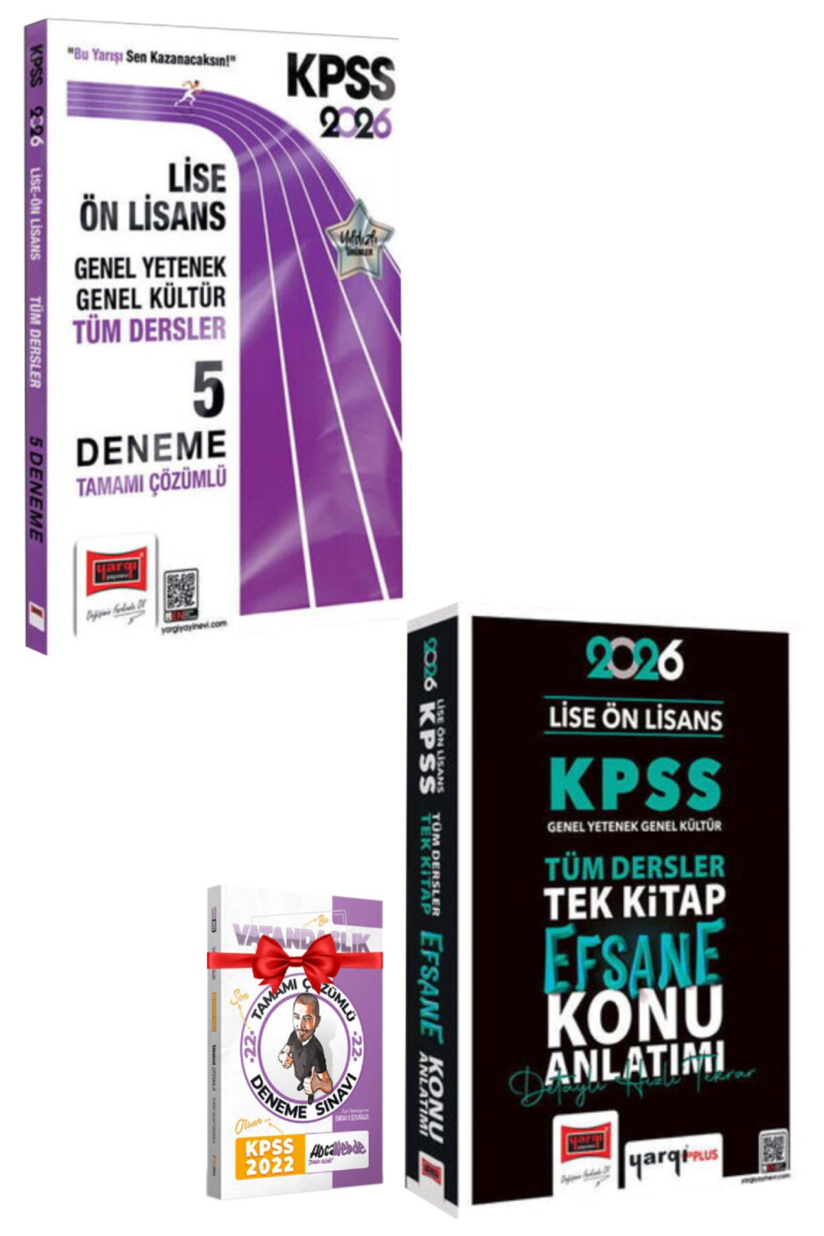 Yargı Yayınları 2026 KPSS Lise-Ön Lisans GY-GK Tüm Dersler Deneme+Tek Kitap Konu Anlatımı+Hediye