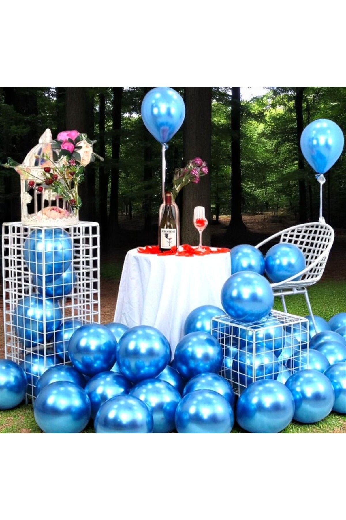 Kuzey 25 ADET KOYU MAVİ KROM BALON PARLAK METALİK KROM KOYU MAVİ BALON HELYUM GAZINA UÇAN BALONA UYGUNDUR