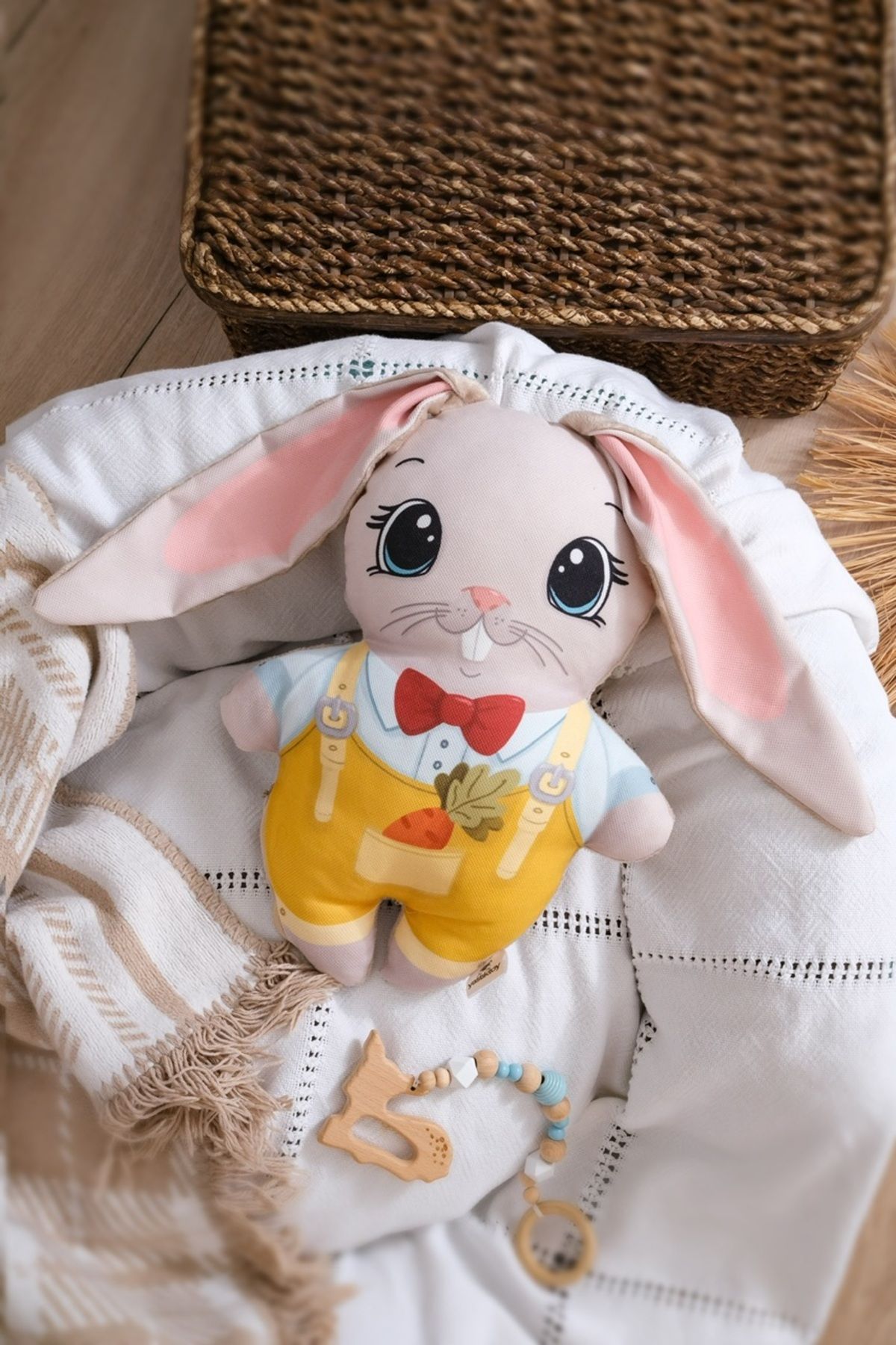 yastıktoy handmade toys estd 2022 Yastıktoy El Yapımı Peluş Hayvan Yastık Oyuncak - TAVŞAN | 35 cm | Uyku Arkadaşı