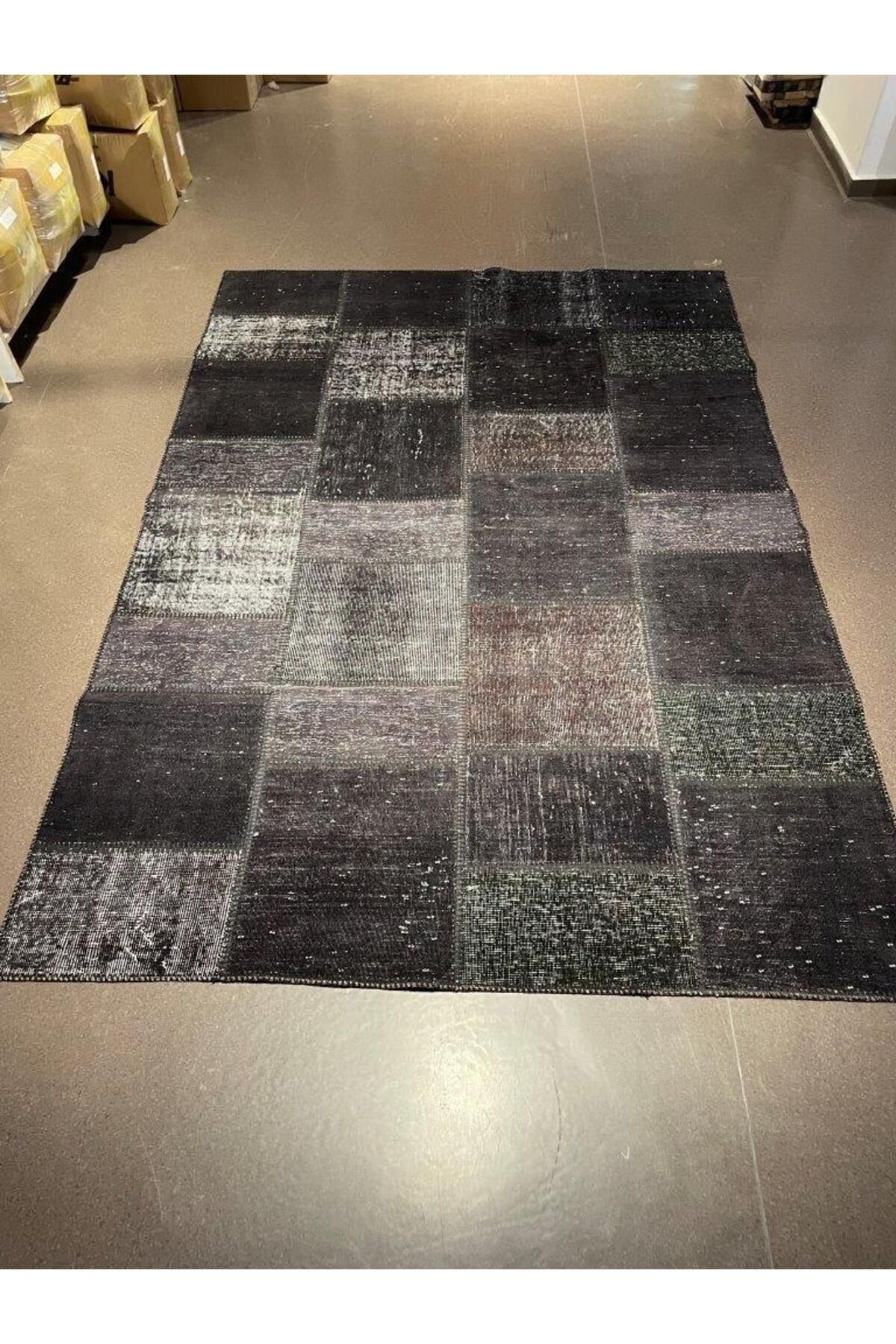 KOZZY HOME Patchwork El Yapımı Yün Halı Vintage El Dokuma %100 Kök Boya Klasik Desenli Modern Halı (NO-201)