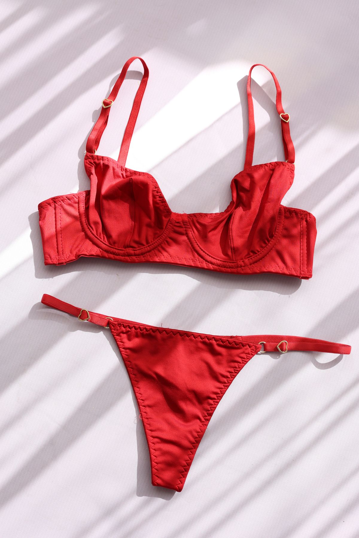 lovenel for love Micro Bra Set Kırmızı Ayarlanabilir