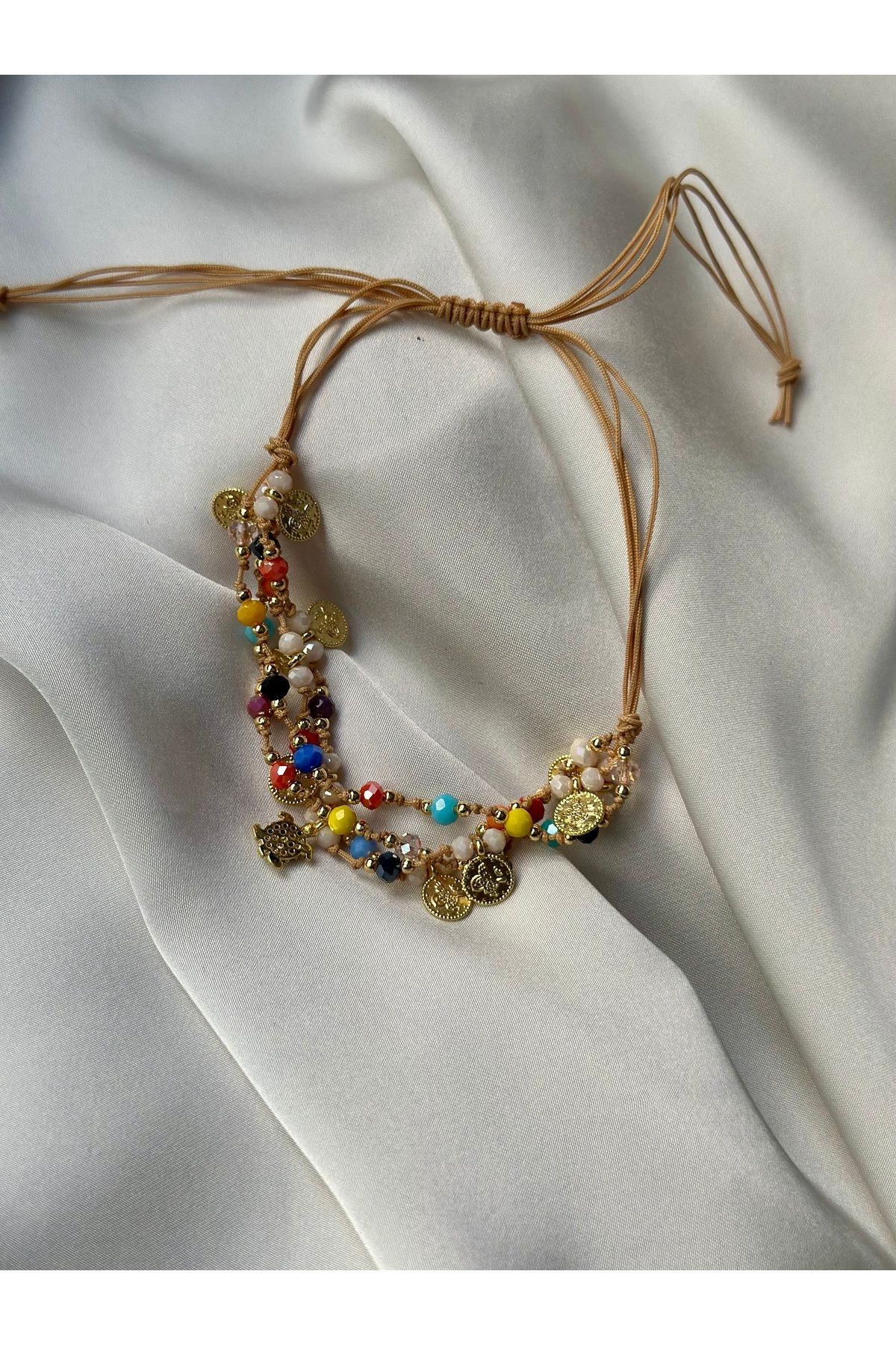 Liyajewellery Renkli Kristal Taşlı Tasarım Bileklik Halhal
