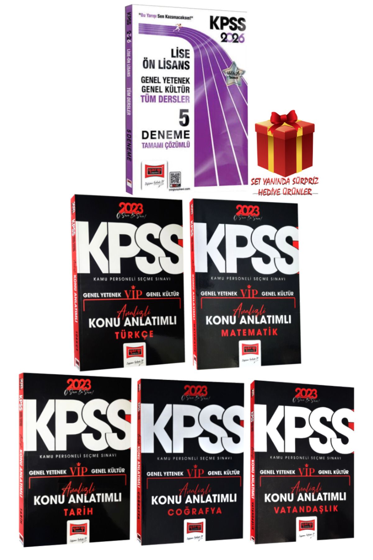 Yargı Yayınları 2026 KPSS Lise-Ön Lisans GY-GK Tüm Dersler Deneme+Analizli Konu Anlatımlı Modüler Set+Hediye