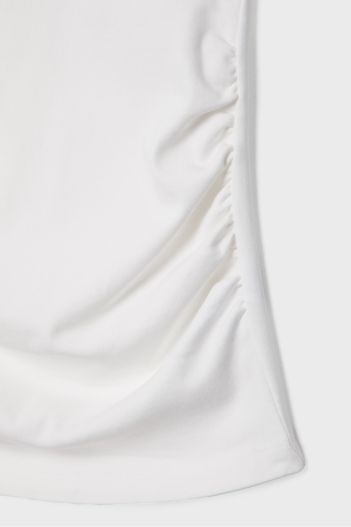 Stradivarius  Basic fitted büzgülü t-shirt - Görsel 8