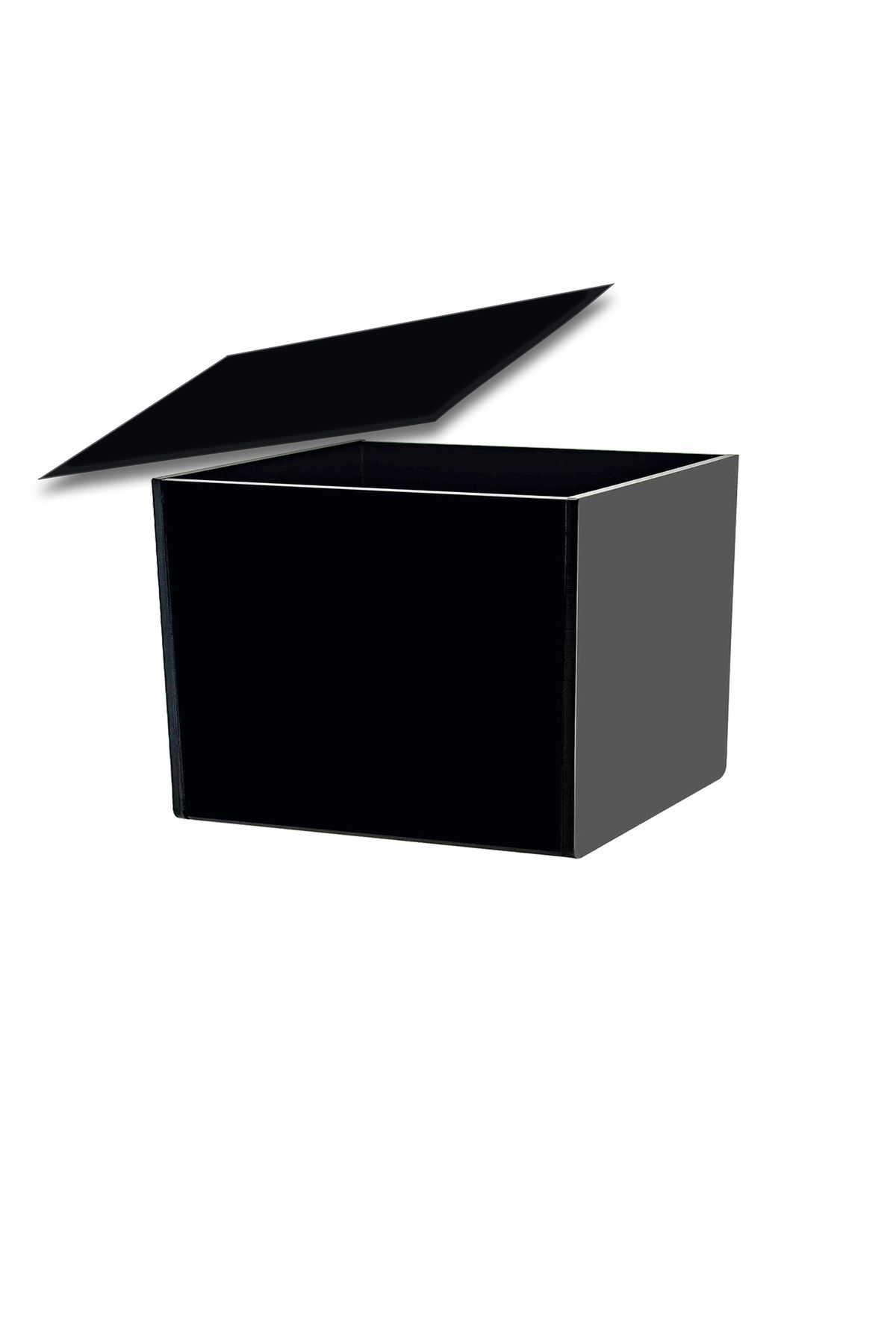 teknotrust Siyah Kapaklı Çok Amaçlı Saklama Kutusu 15x10x10 cm, pratik ve şık depolama çözümü