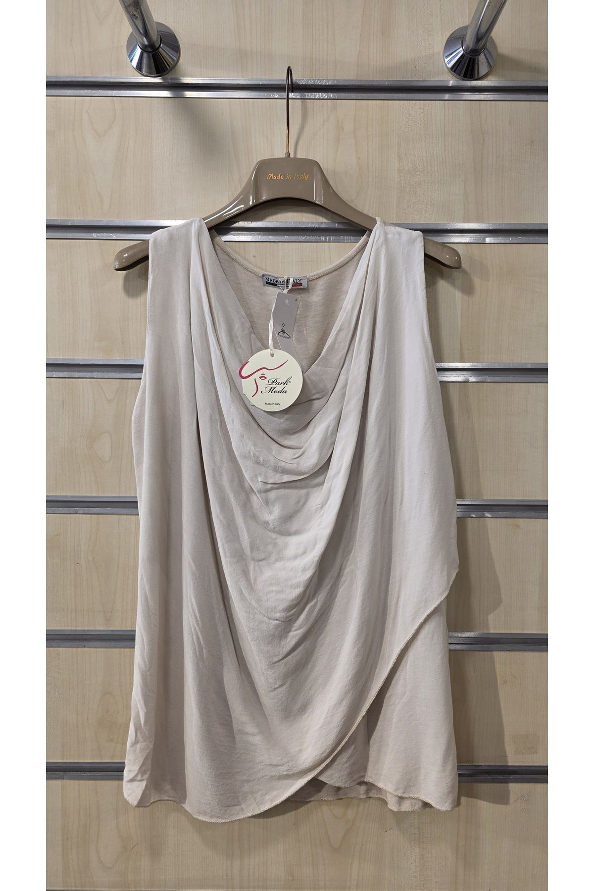 Park Moda İtalyan Sıfır Kol Bluz Şal Yaka