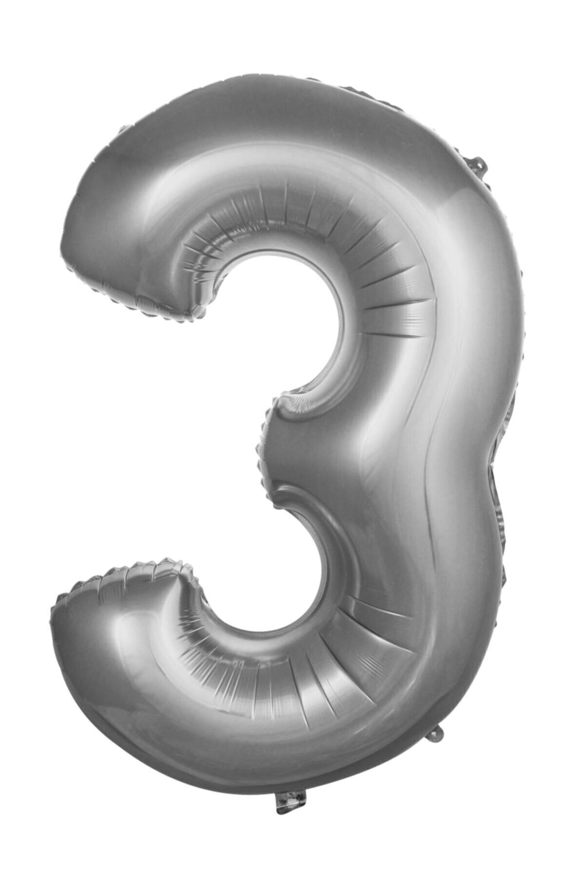 EA HOME 3- Rakam 34 Inc Gümüş Renk Balon 76 Cm