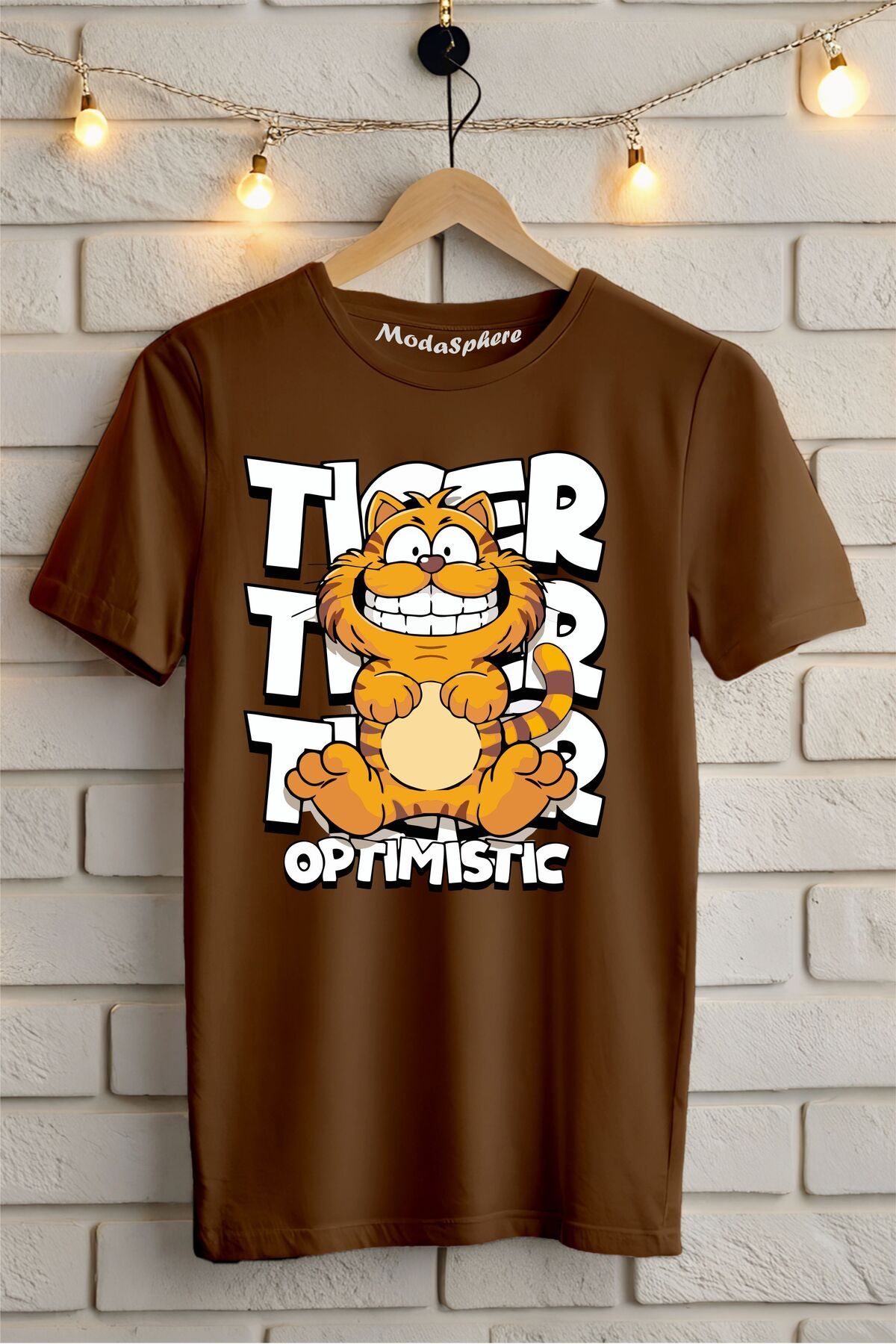 ModaSphere Tiger Baskılı Unisex Oversize Tişört