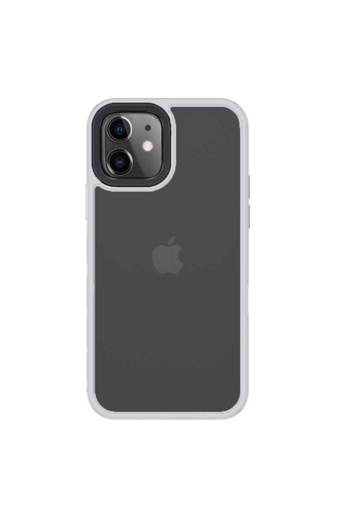 Cepustik Telefon Aksesuarları iPhone 12 Mini Kılıf Kenarları Renkli Arkası Mat Kılıf