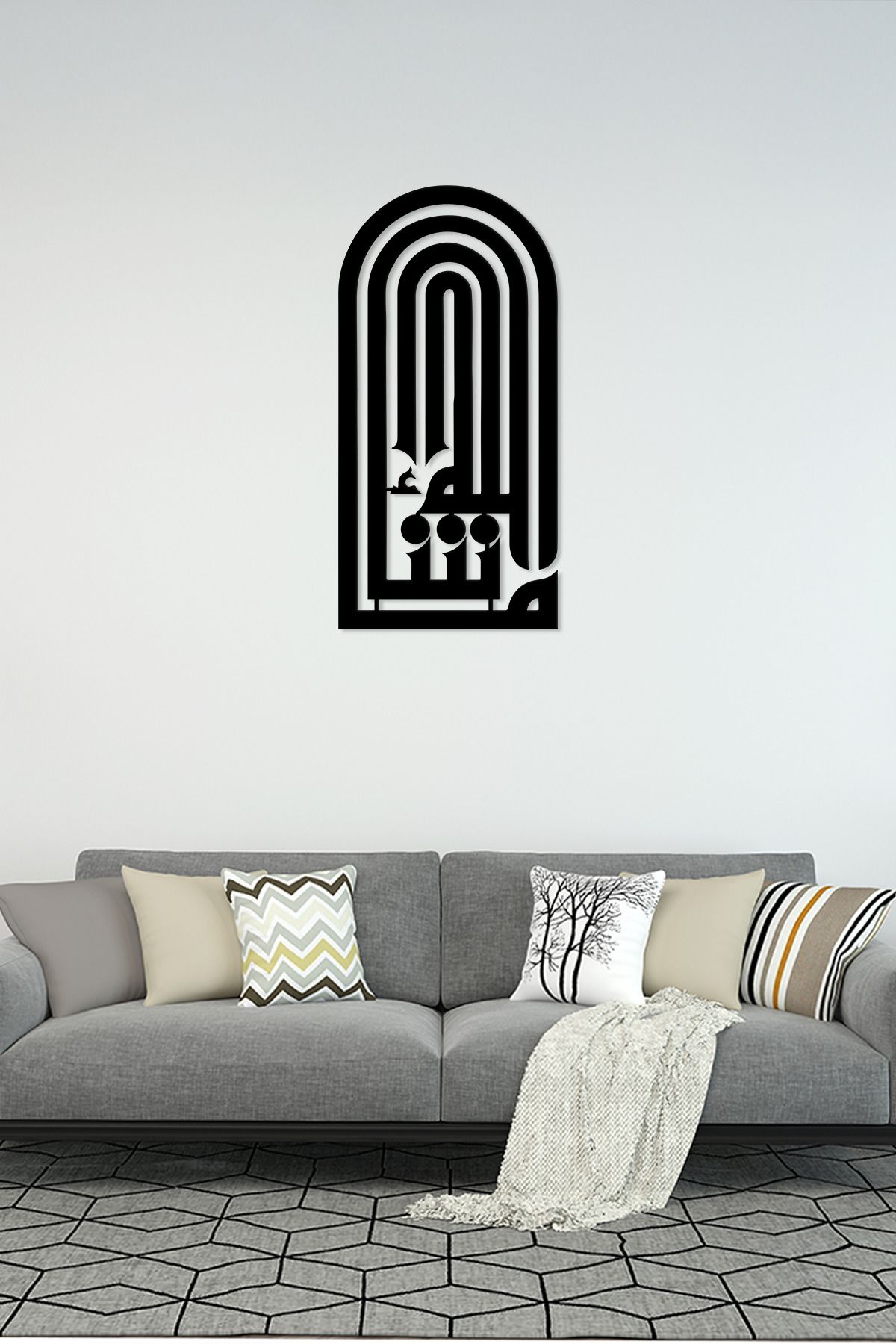 cncrafft Maşallah Kufi Hat Metal Tablo – İslami Minimal Duvar Dekoru