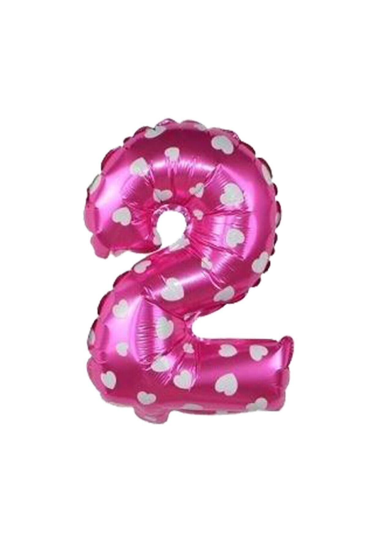 EA HOME 2 Rakam Pembe Renk 16 Inc 40 Cm Balon Parti Malzemesi