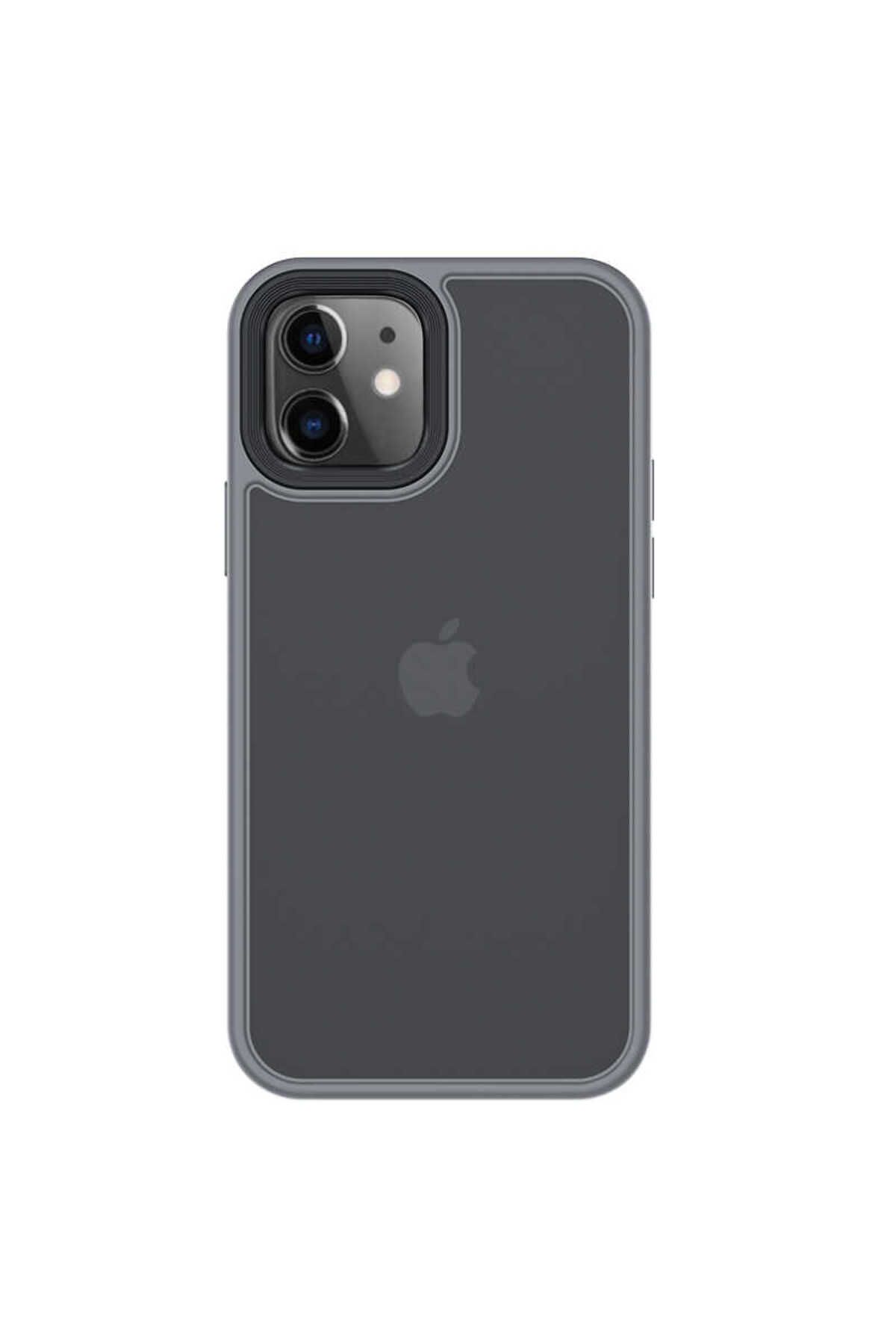 Cepustik Telefon Aksesuarları iPhone 12 Mini Kılıf Kenarları Renkli Arkası Mat Kılıf