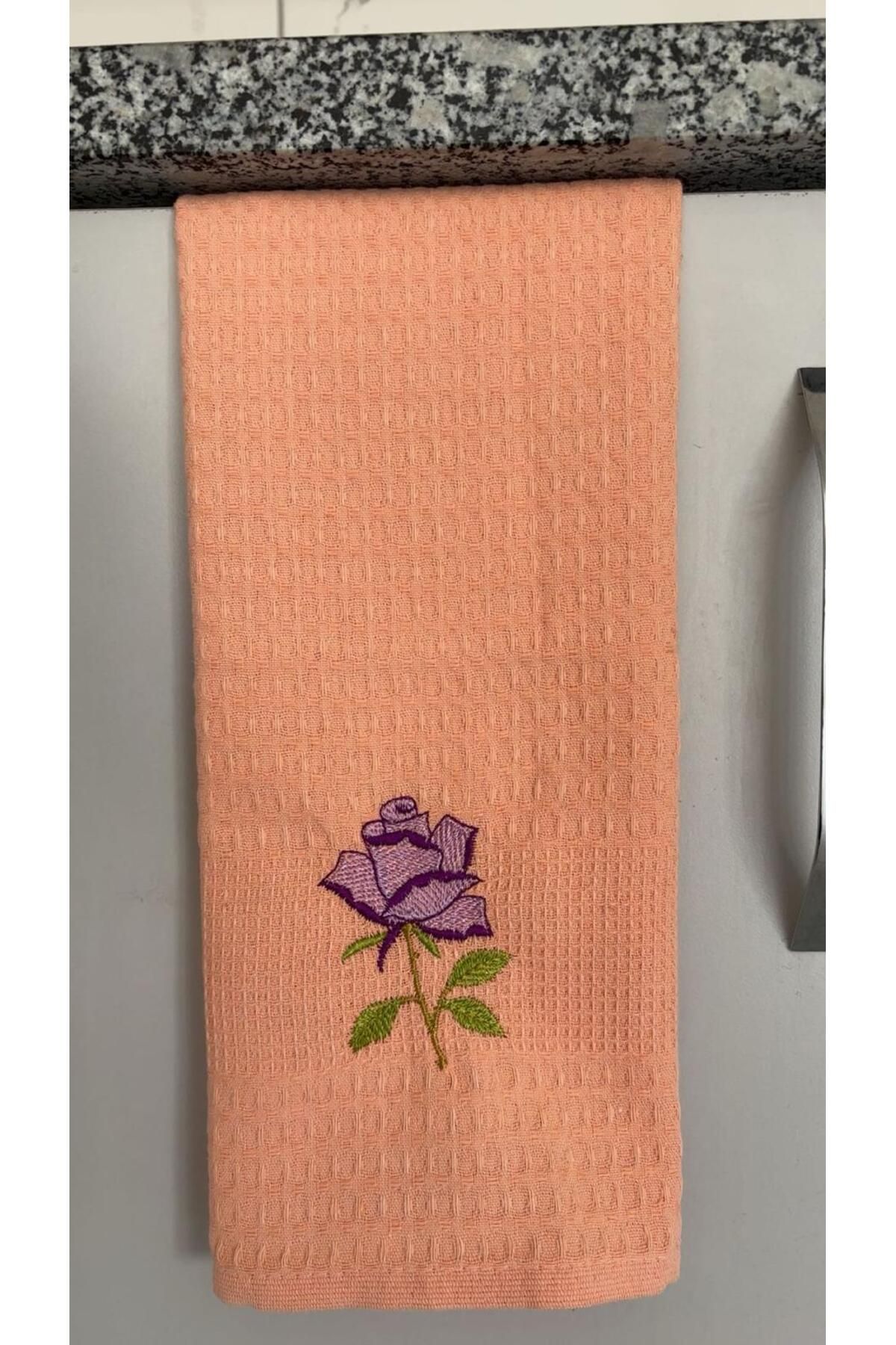 KOZATEX KOZAVİTRİN ÇİÇEK Nakışlı 6’lı Peçete-mutfak Havlusu Kurulama Bezi 40x60 Cm