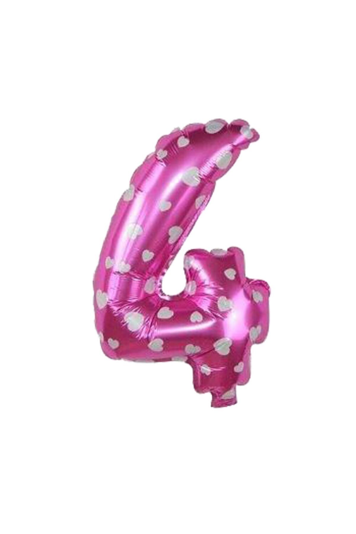 EA HOME 4 Rakam Pembe Renk 16 Inc 40 Cm Balon Parti Malzemesi