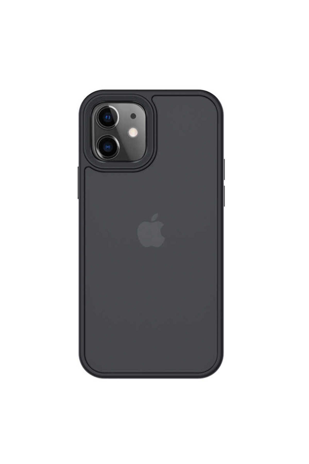 Cepustik Telefon Aksesuarları iPhone 12 Mini Kılıf Kenarları Renkli Arkası Mat Kılıf