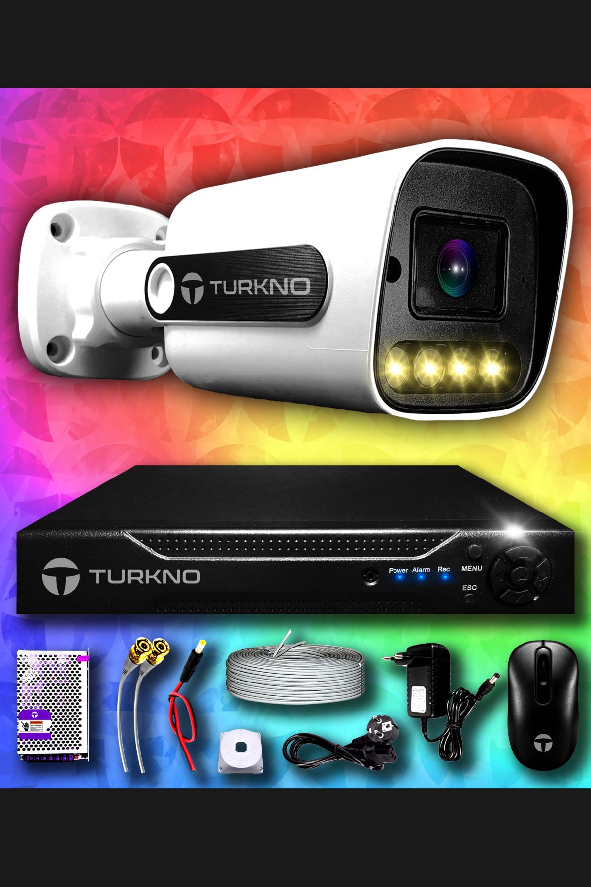 Turkno 1 Kameralı Navie 1 Dış Kamera Set Hdd'siz Full Hd Renkli Gece Görüşlü Güvenlik Kamerası Sistemi