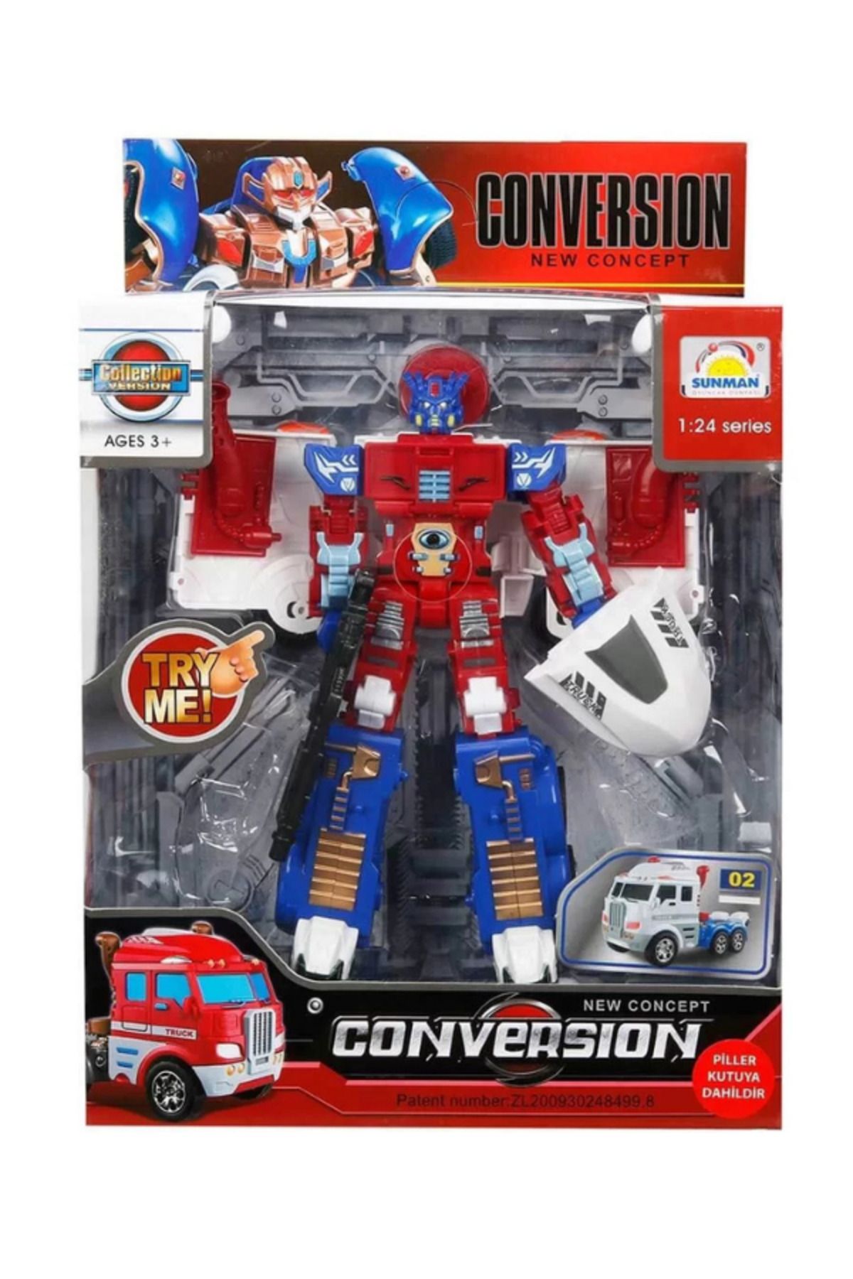 Toptan Bulurum TOYS BAMBOLEYY 1:24 SESLİ VE IŞIKLI DÖNÜŞEBİLEN ROBOT 22 CM