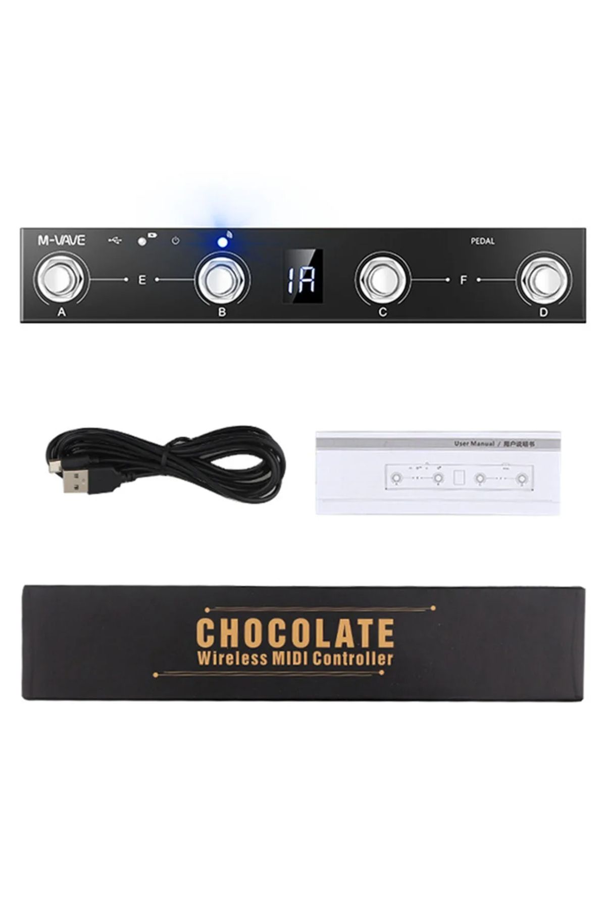 Choice-M-VAVE Chocolate Schokolade BT Rechargeable 4 Buttons MIDI Controller Pedal APP Control with Wire... 6