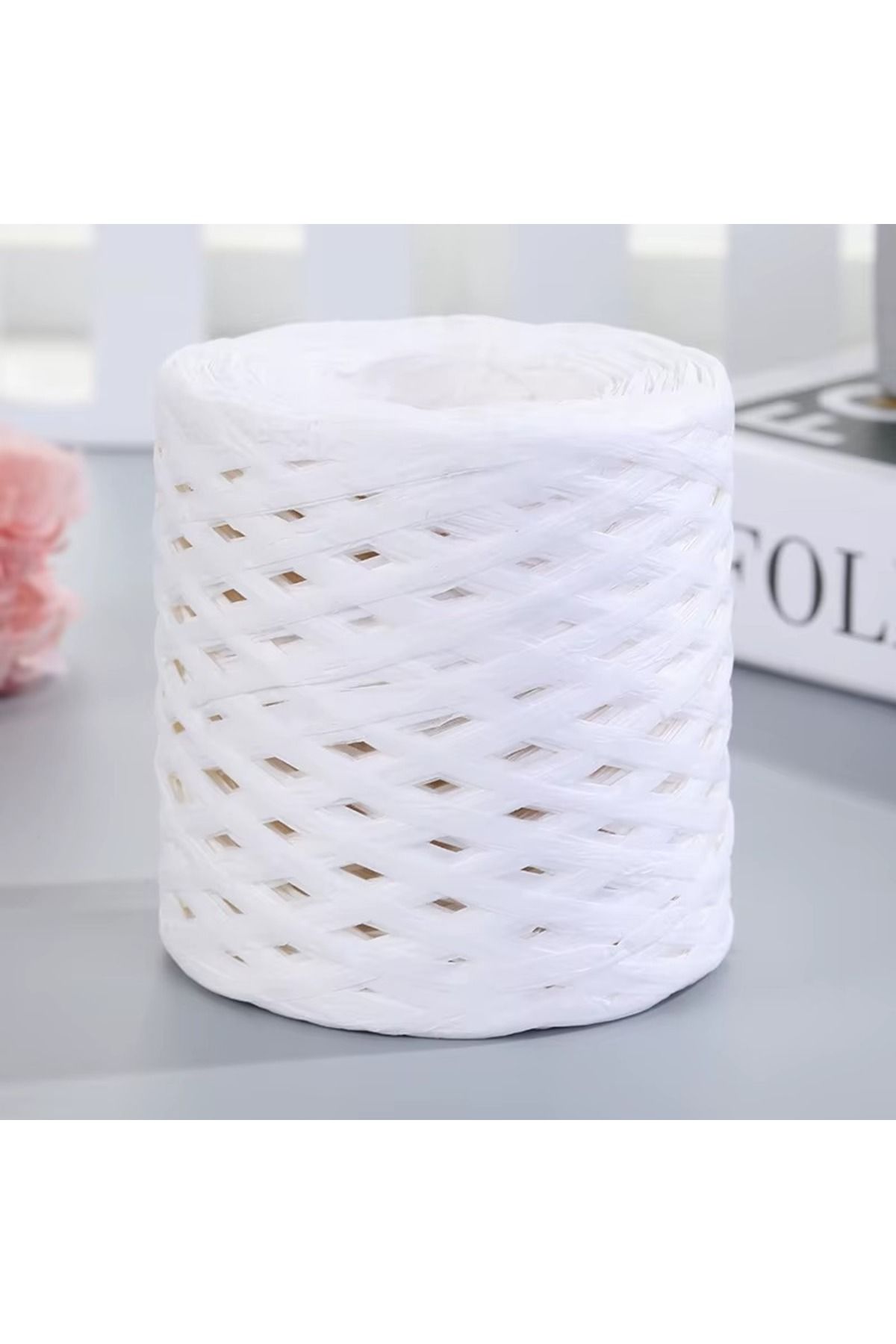 HOBİ Rafya İp Şapka Çanta Kağıt Ambalaj İpi 200 gr 200 m Raffia Natural Kağıt İp