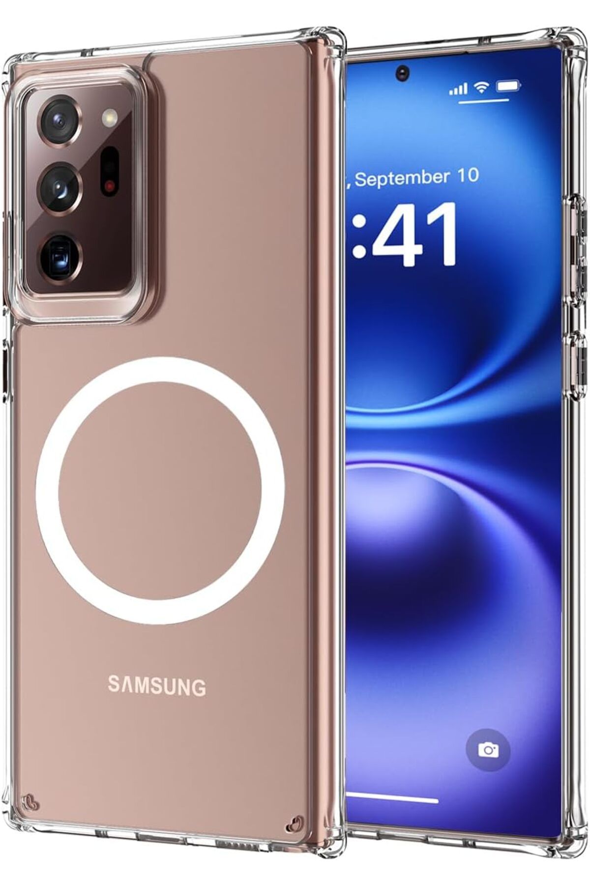 Ehr. Samsung Galaxy Note 20 Ultra Uyumlu Köşe Korumalı Darbe Emici Sert Sararmaz Şeffaf Magsafe Kılıf