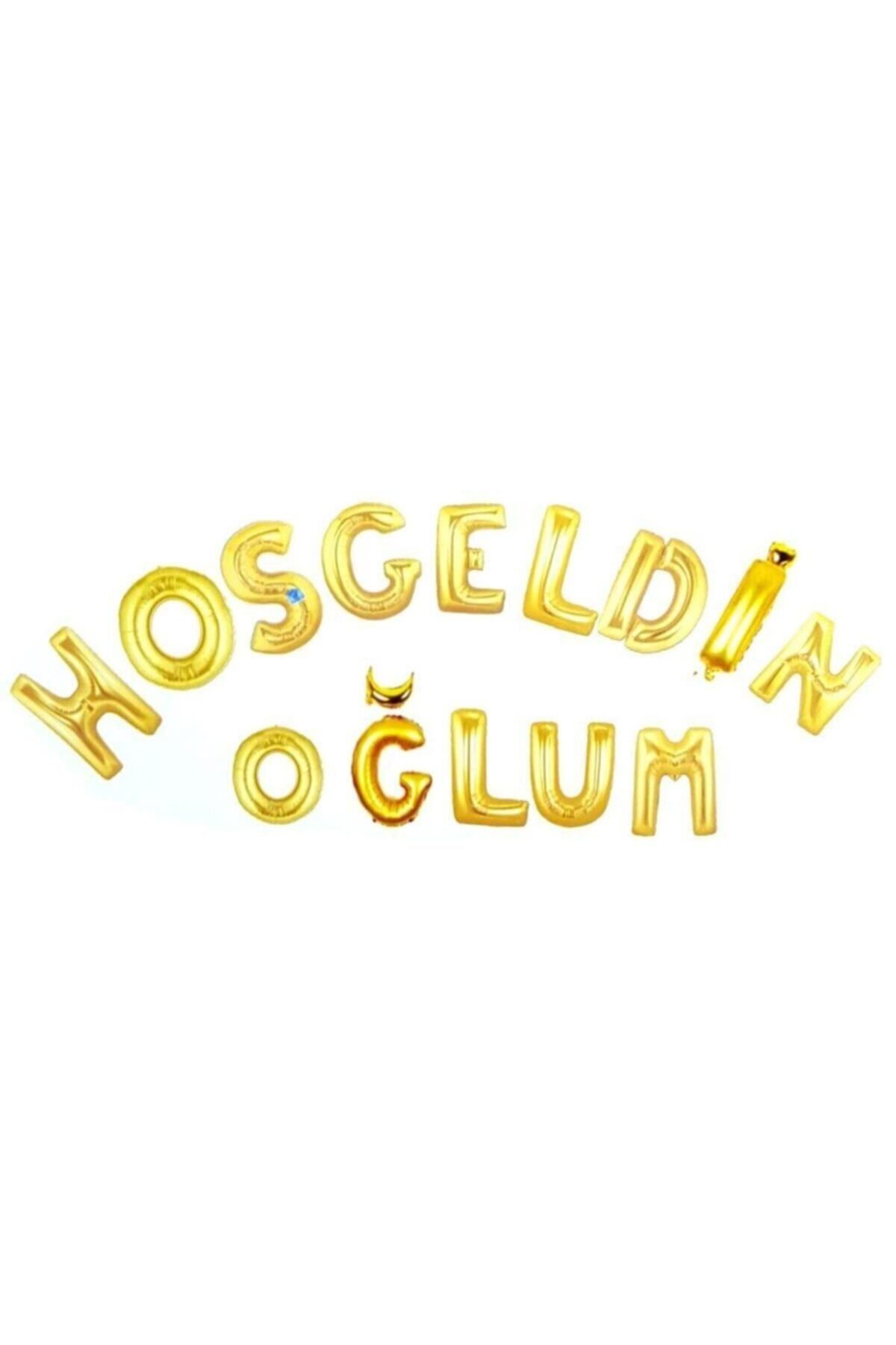 EA HOME Hoşgeldin Oğlum Temalı Altın Renk Balon Seti