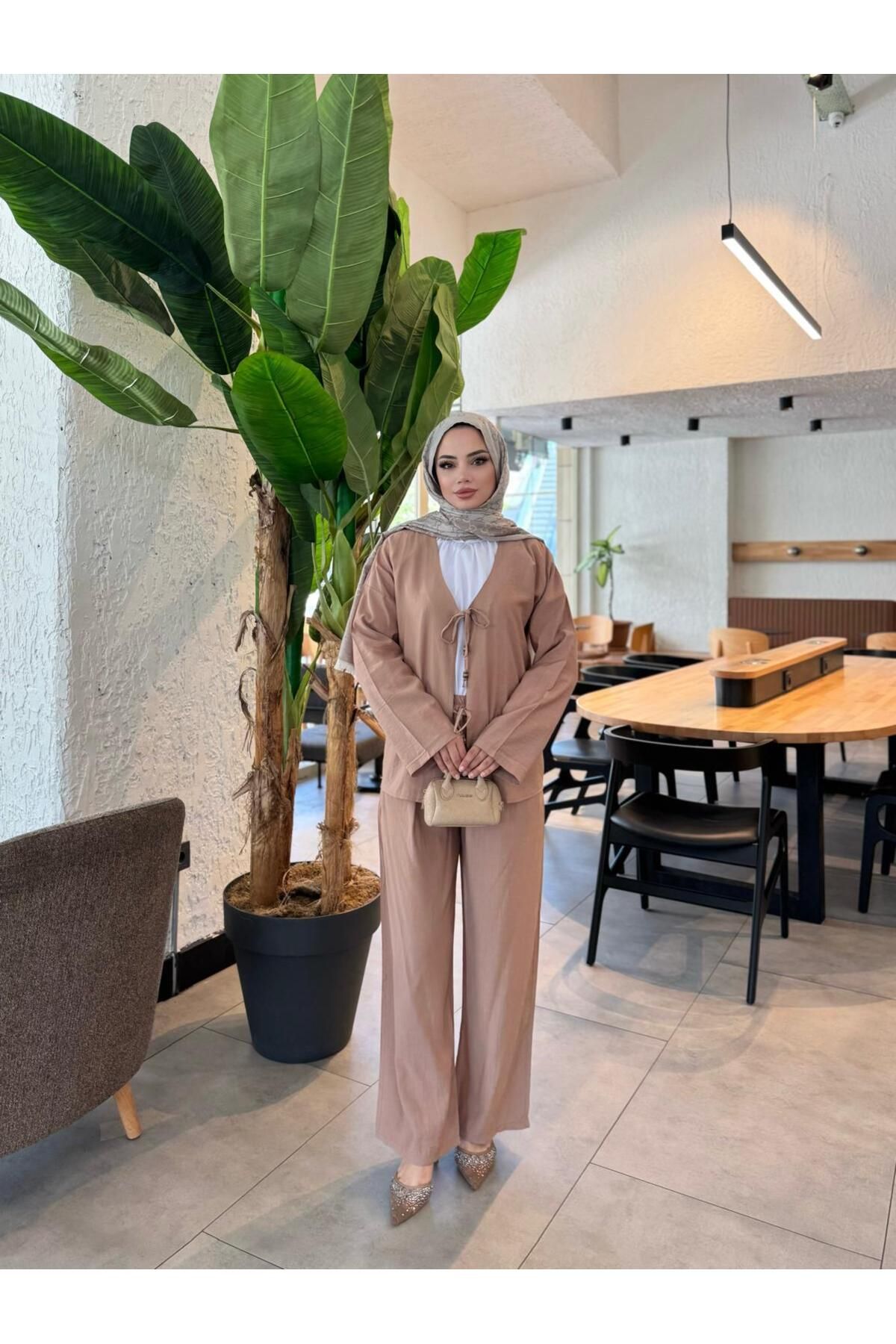 butik hira Kimono Pantolonlu Takım