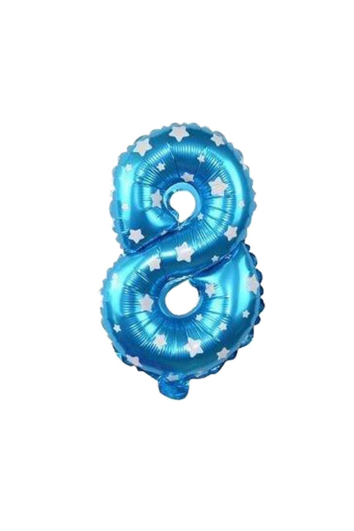 EA HOME 8 Rakam Mavi Renk 16 Inc 40 Cm Balon Parti Malzemesi