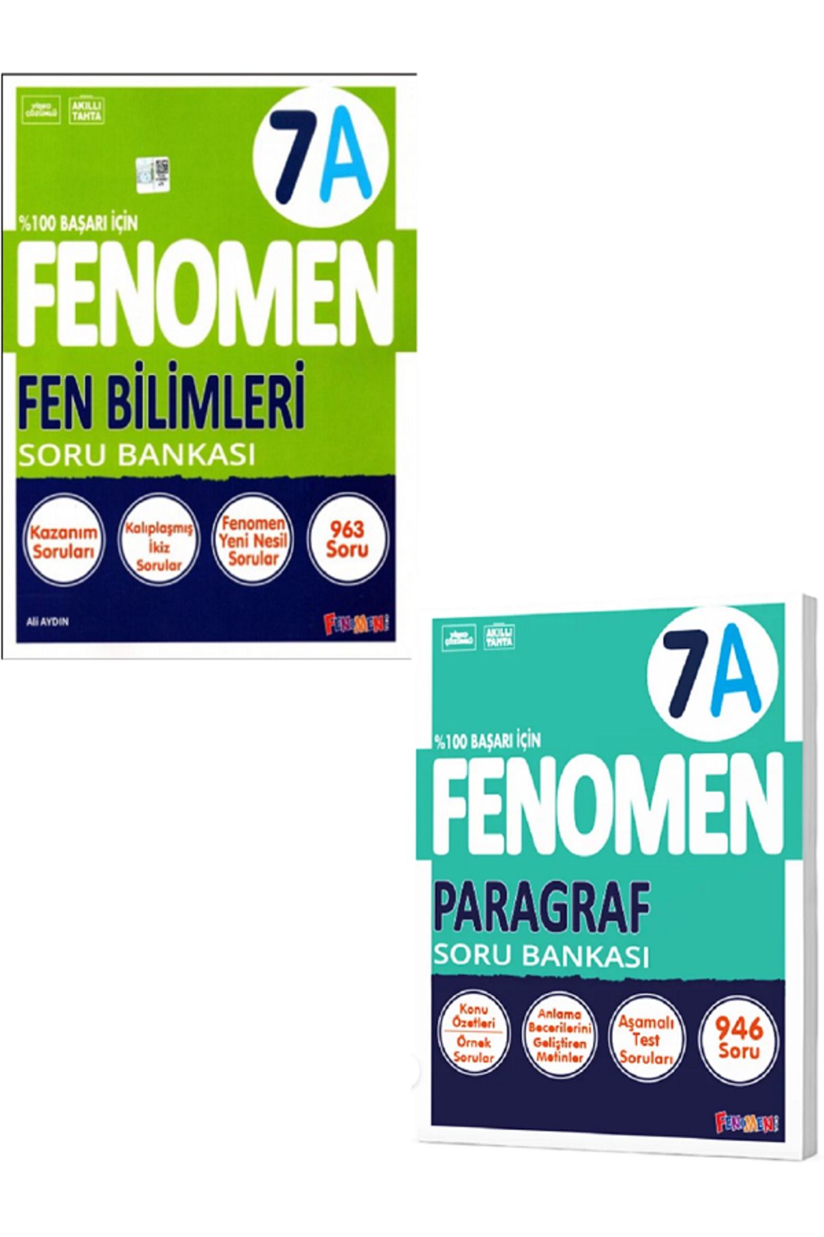 Evrensel İletişim Yayınları 7.Sınıf Fenomen 7A Fen Bilimleri Soru Bankası + 7.Sınıf Fenomen 7A Paragraf Soru Bankası / 2 KİTAP