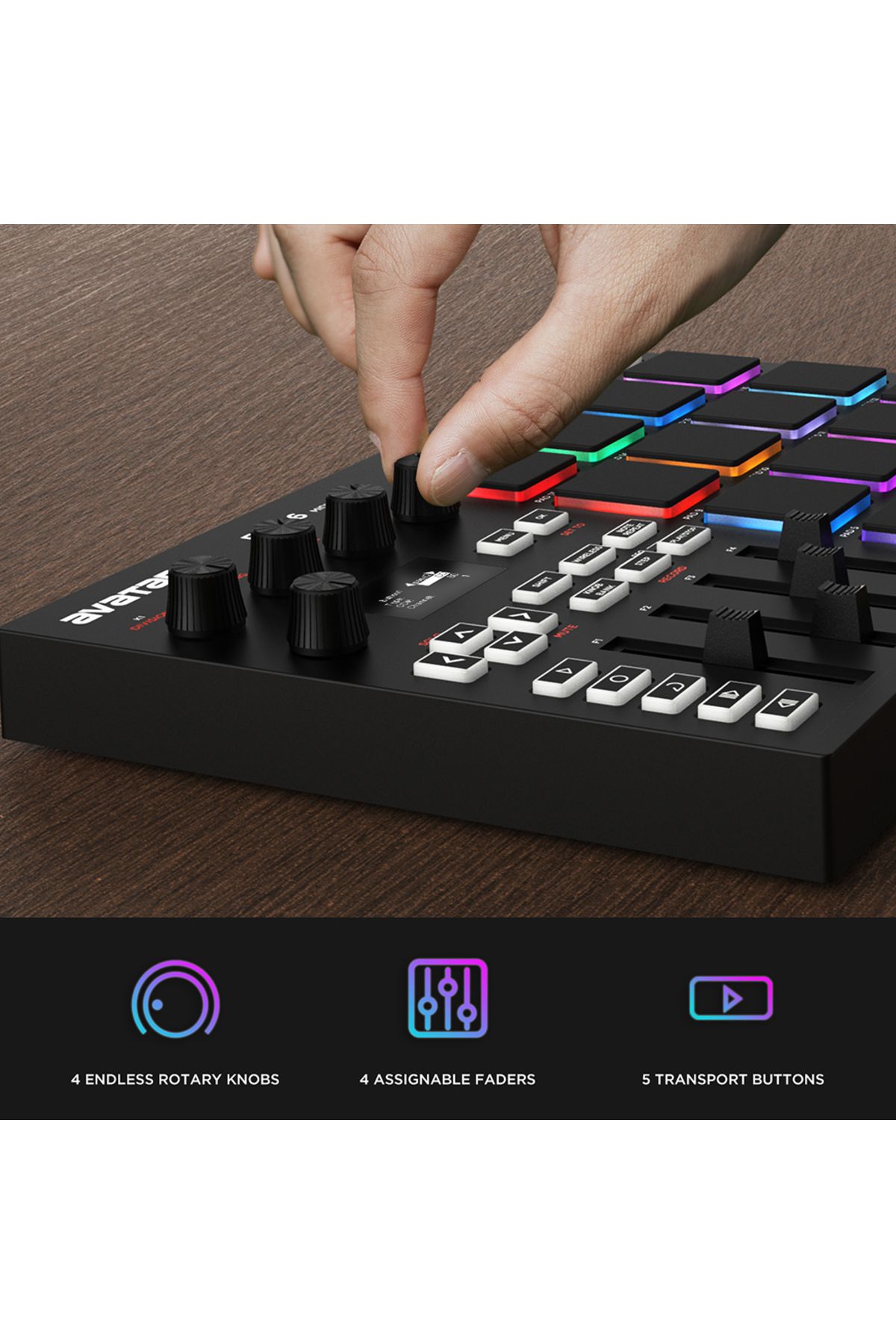 Choice-black EMP16 MIDI Pad Controller Beat Maker Machine With Bluetooth, 16 RGB Velocity Sensitive Beat Pa 4