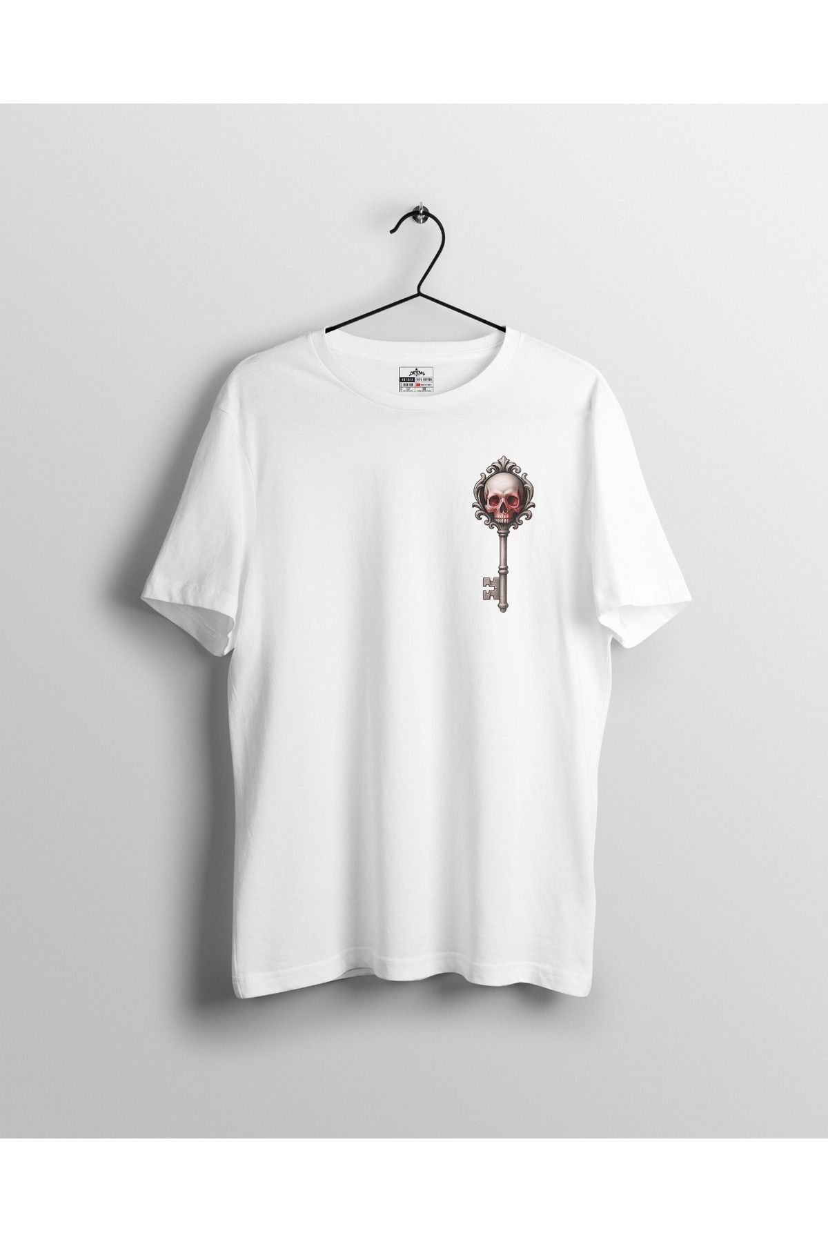 Ct Erkek Oversize Baskılı T-Shirt - Skull Key