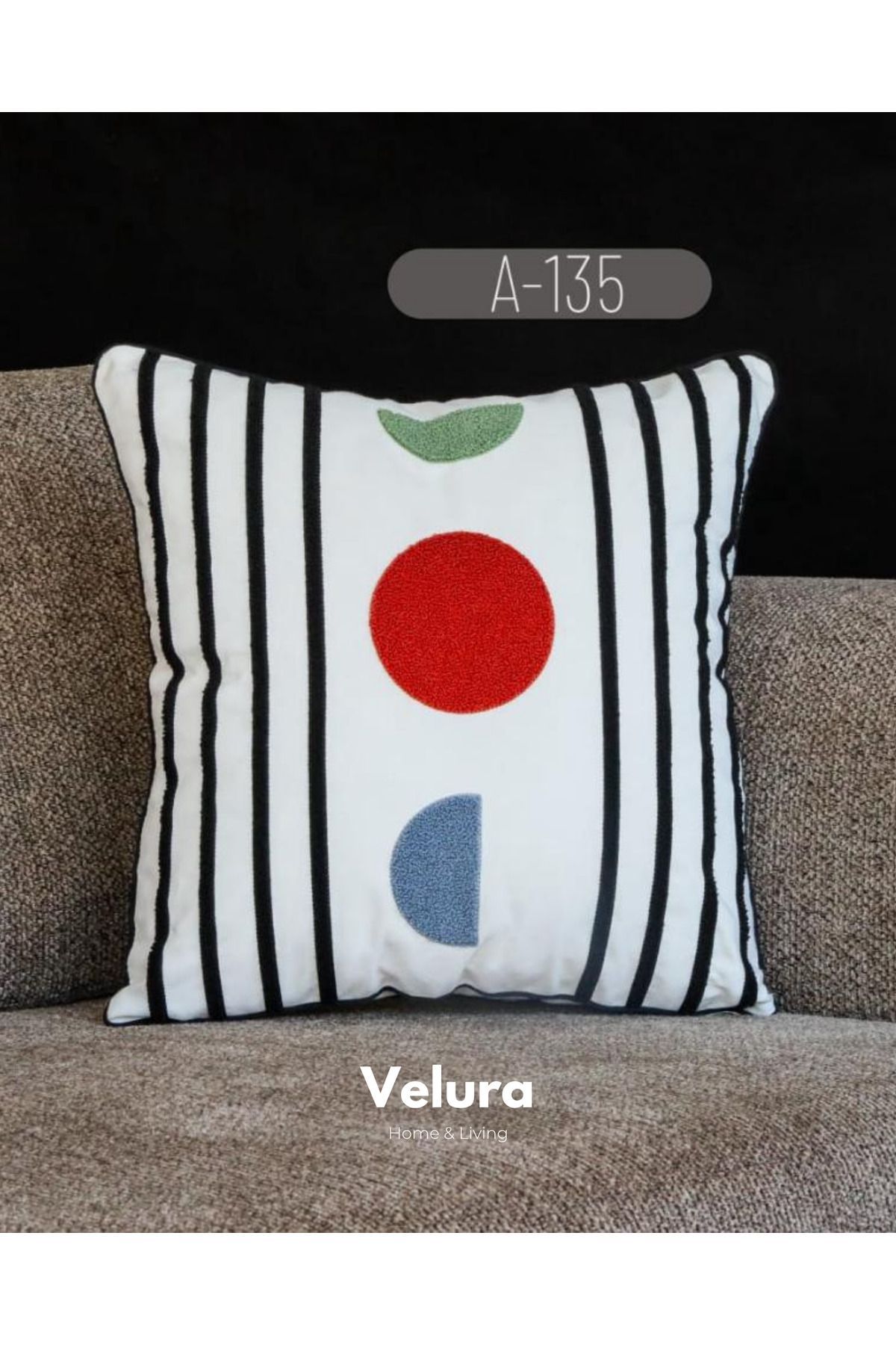 Velura Home & Living Dekoratif Kırlent & Pinterest Kırlent & Keten Kumaş - Nakış İşleme & A135