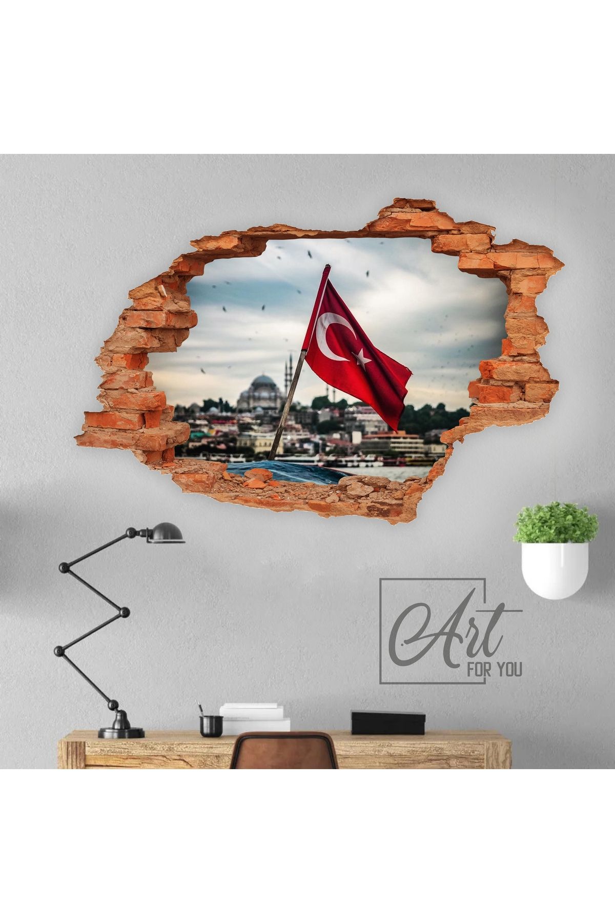 art for you 3D Animasyonlu Manzara Sticker Ev Dekorasyonu