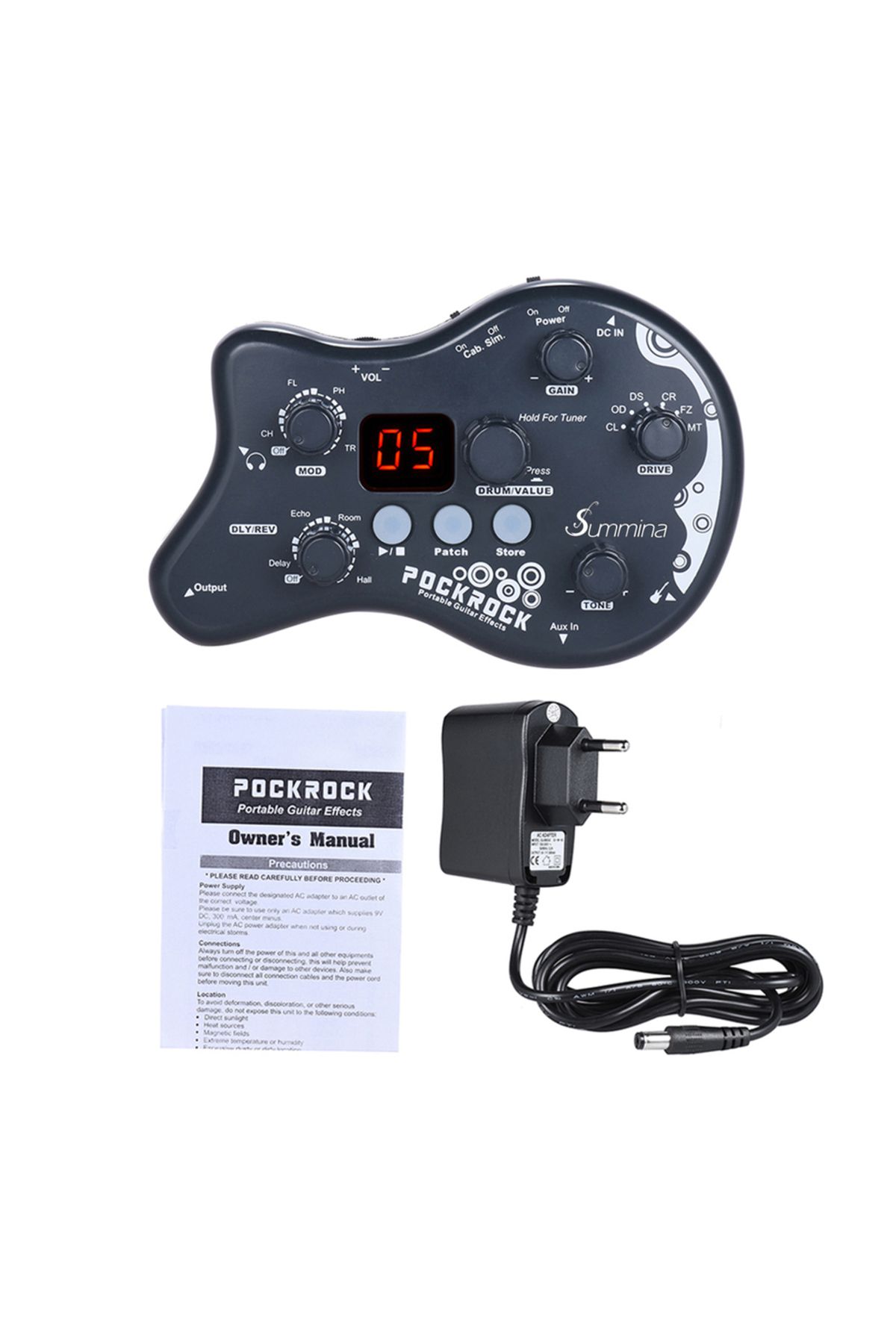 Choice-Dark gray EU Plug summina PockRock Portable Guitar Multi-effects Processor Effect Pedal 15 Effect T 1