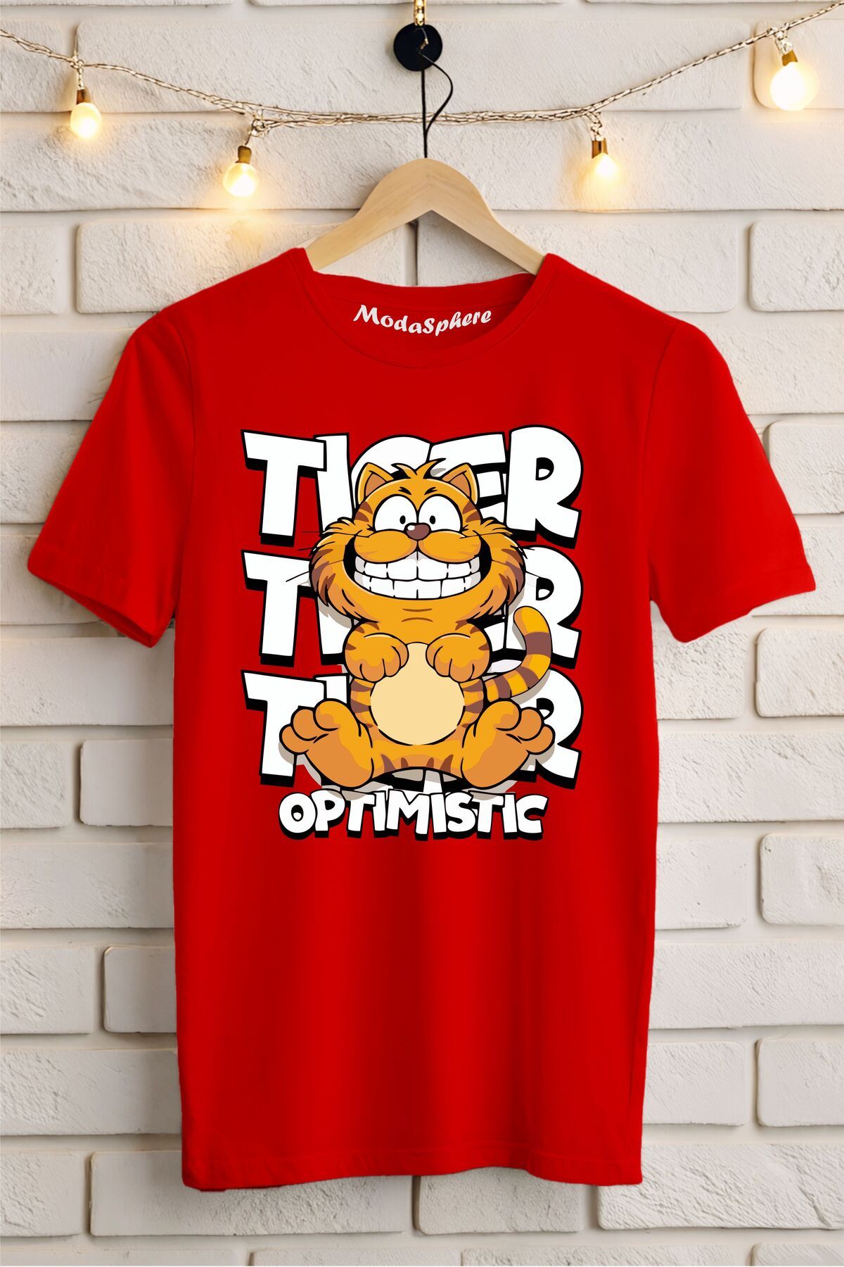 ModaSphere Tiger Baskılı Unisex Oversize Tişört