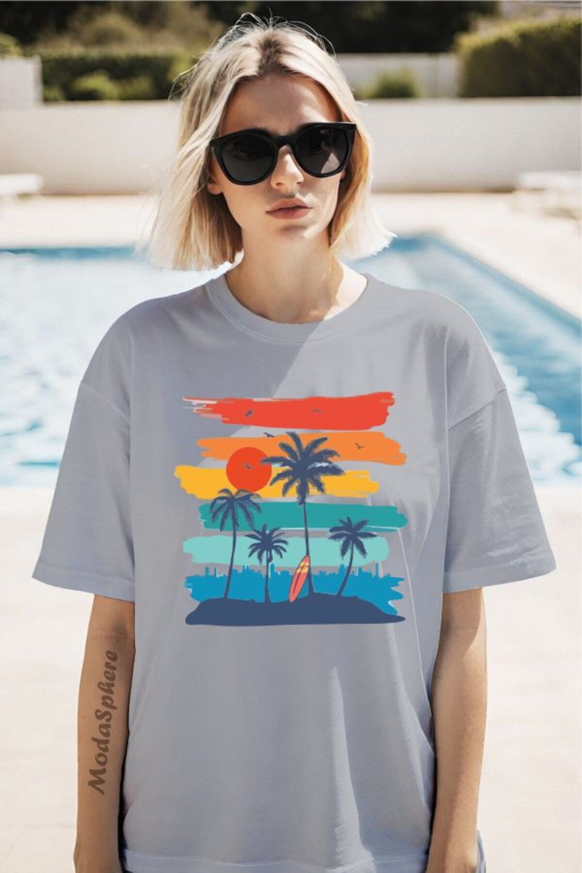 ModaSphere SUMMER Baskılı Unisex Oversize Tişört