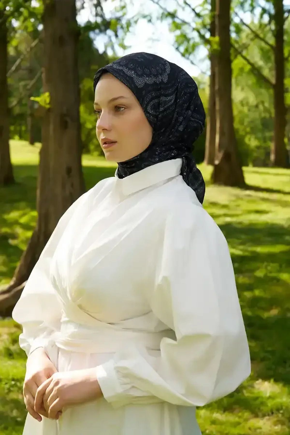 Madame Polo Rustic Mistral Desen Eşarp - Siyah
