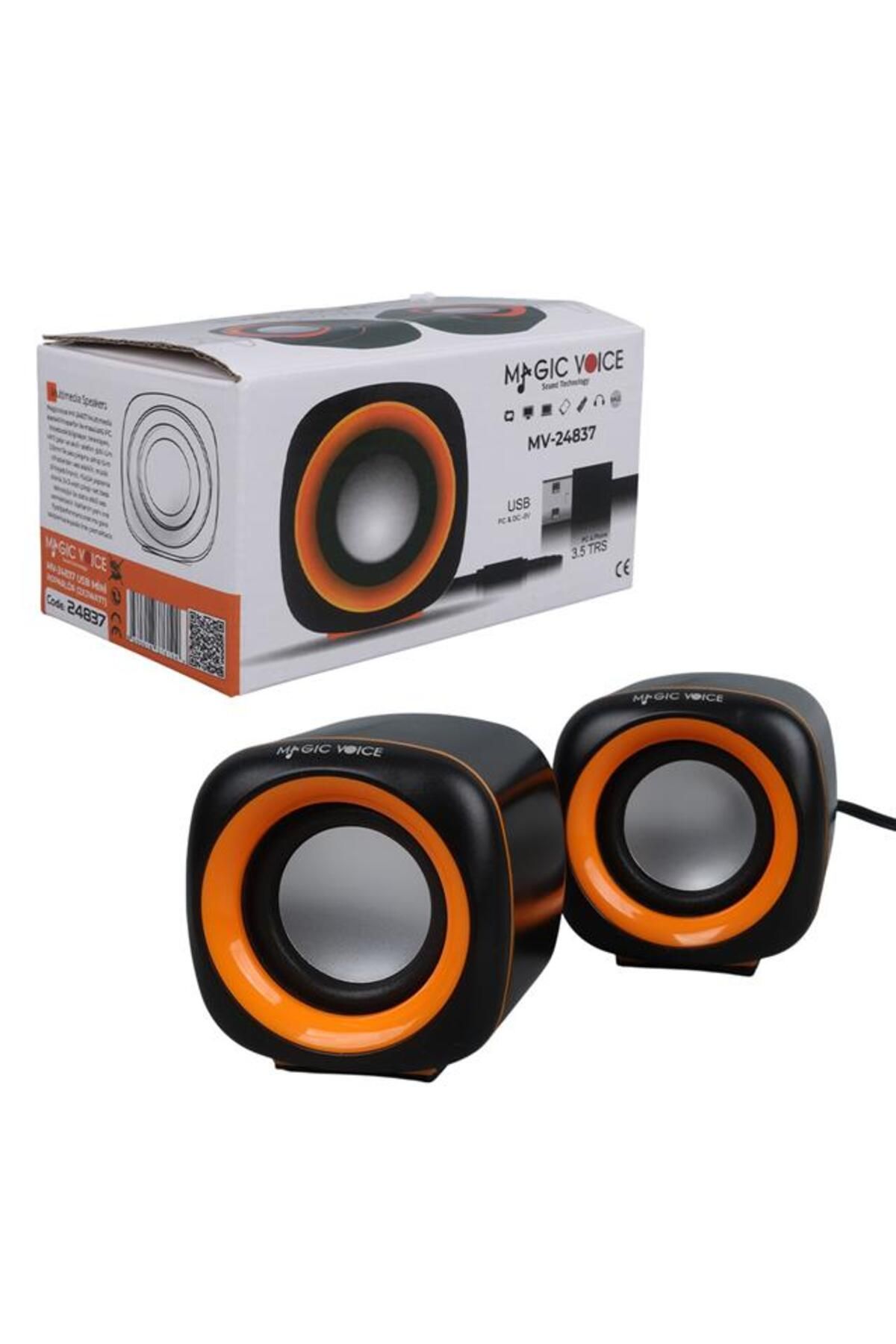 MagicVoice MV-24837 2X3 Watt Aux Multimedia Mini USB Speaker - Hoparlör