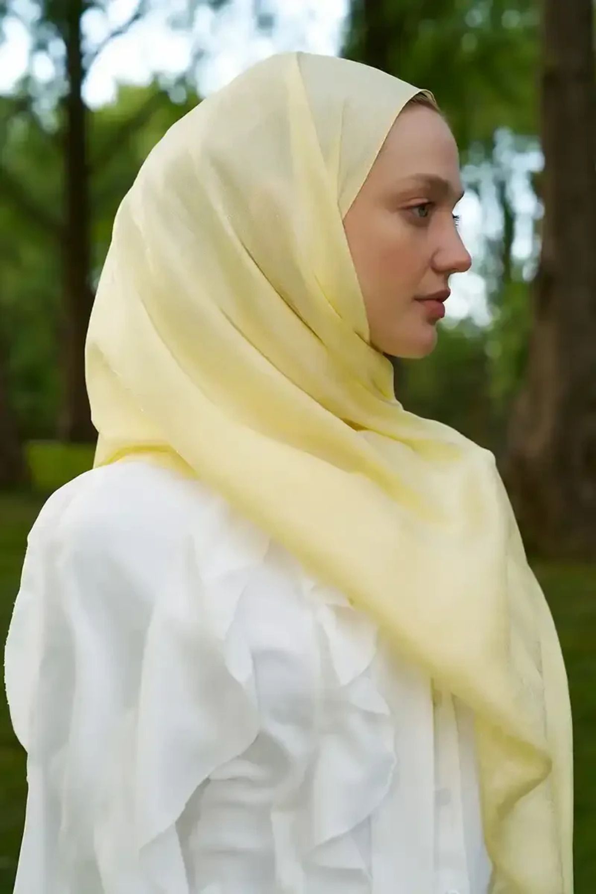 Madame Polo Elegance Silva Desen Jakar Şal - Sarı