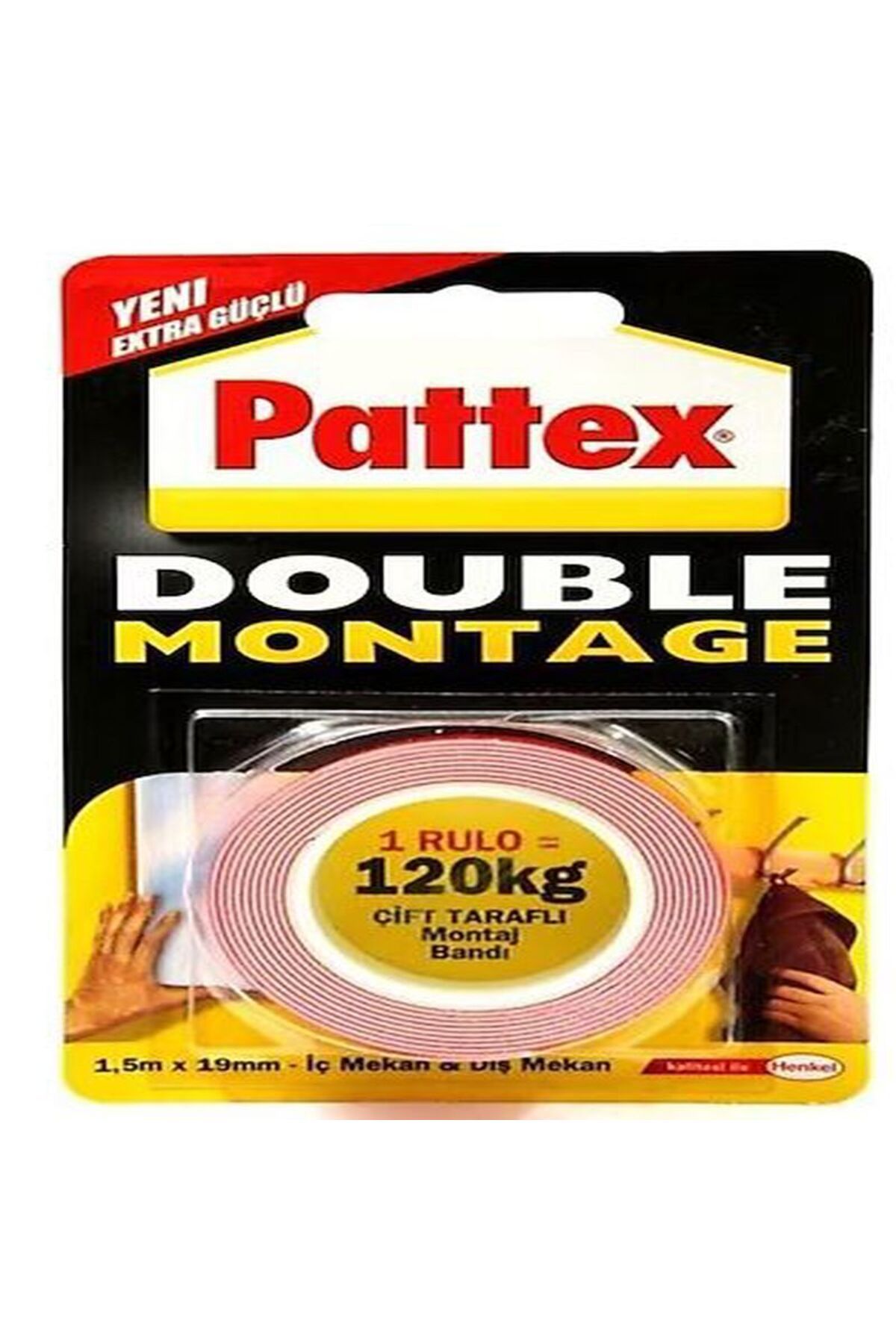 Pattex DOUBLE MONTAJ BANDI 120KG 19MMx1,5M
