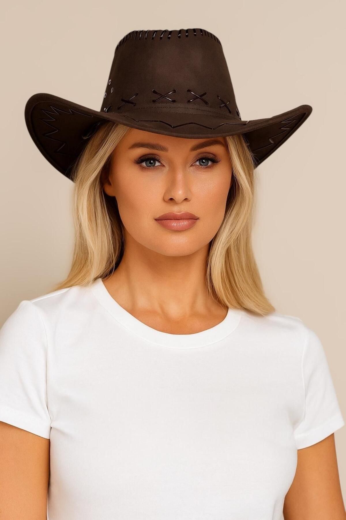 Goldmine Unisex Nubuk Kovboy Şapka