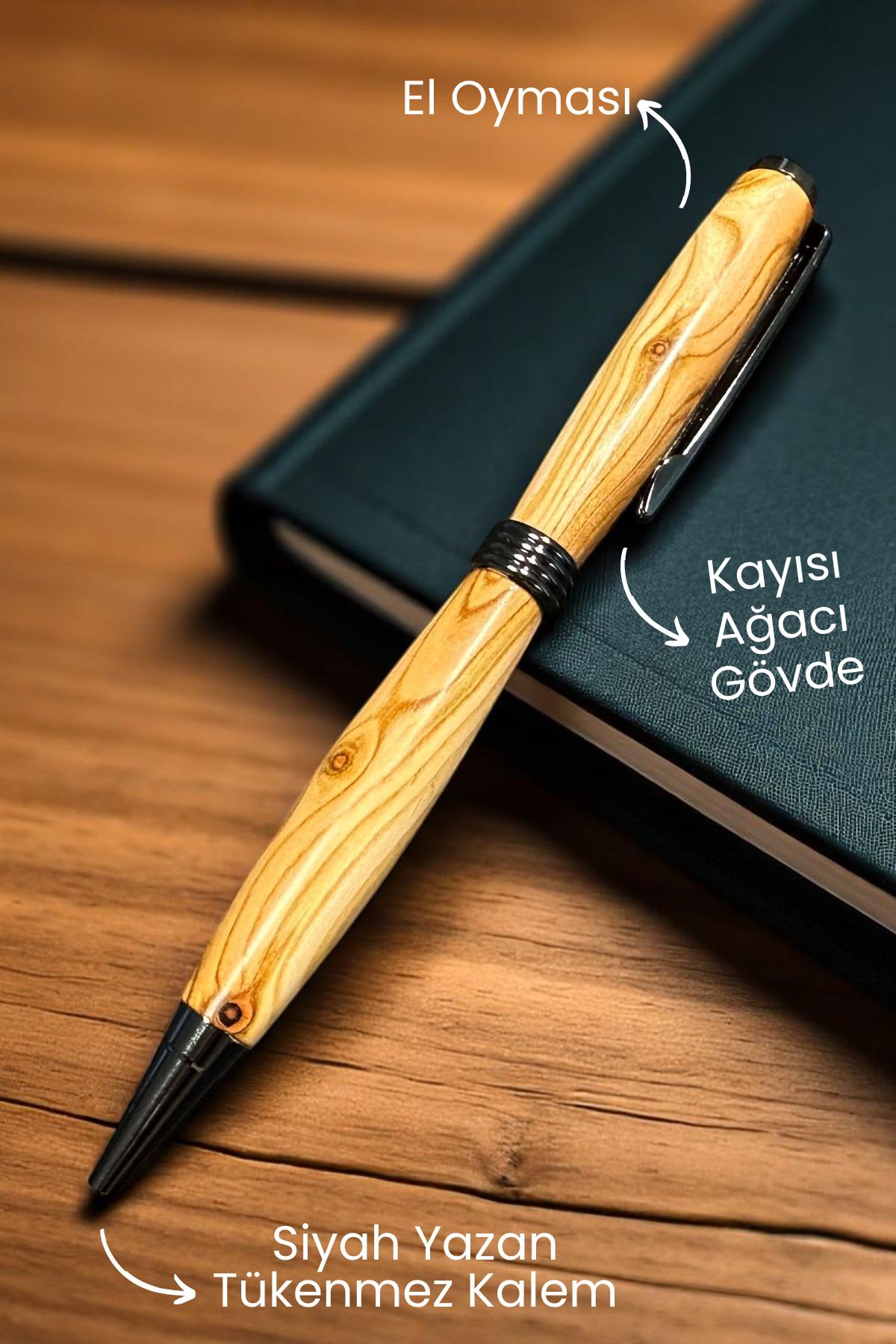 İPEKYOLU-FATİH ŞAHİN Özel Ahşap Kutuda El Yapımı Tükenmez Kalem, Hediyelik Kalem