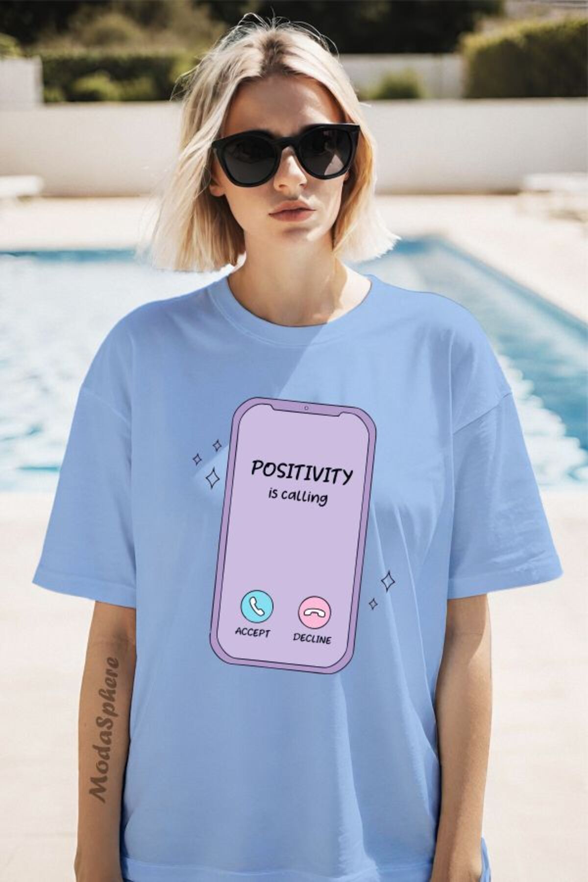 ModaSphere Phone Baskılı Unisex Oversize Tişört